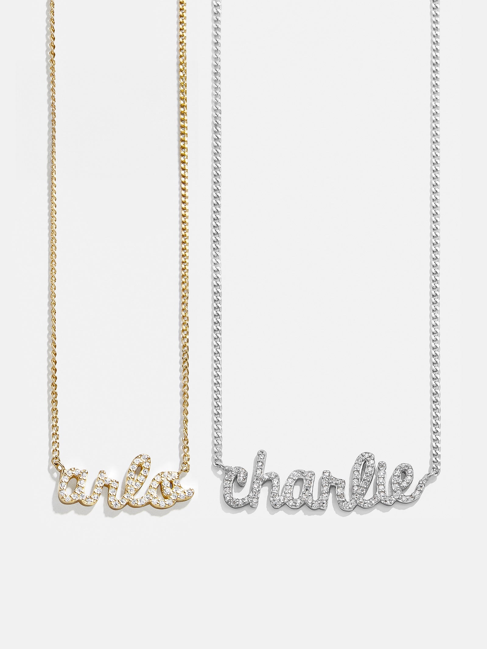 14K Gold Custom Nameplate Necklace - Script
