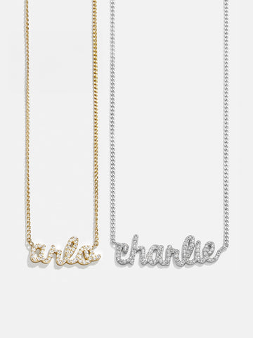 14K Gold Custom Nameplate Necklace - Script