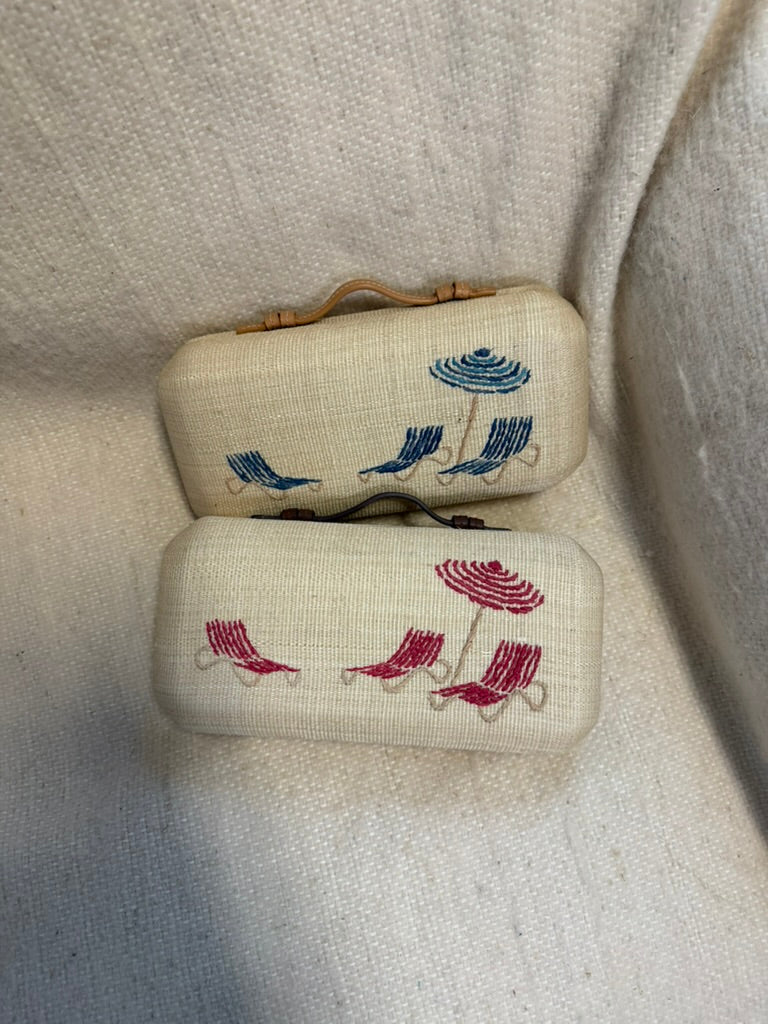 SALE - The Deck Chairs Clutch - Tomato