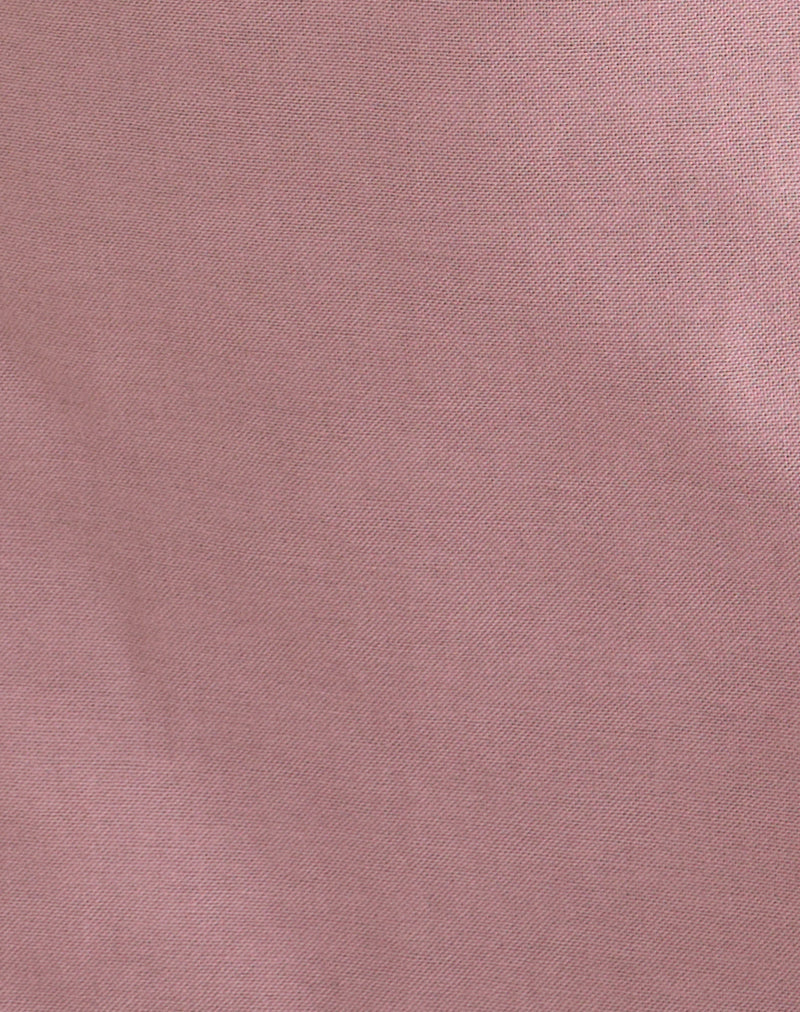 Ambra Scoop Mini Dress in Linen Dusty Rose