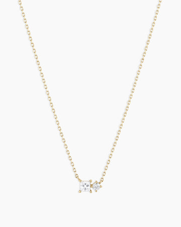 Diamond And White Sapphire Necklace