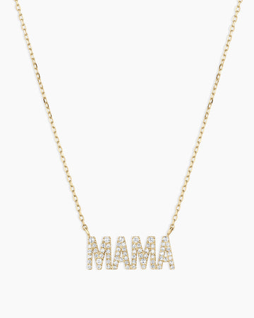 Diamond Pav Mama Necklace