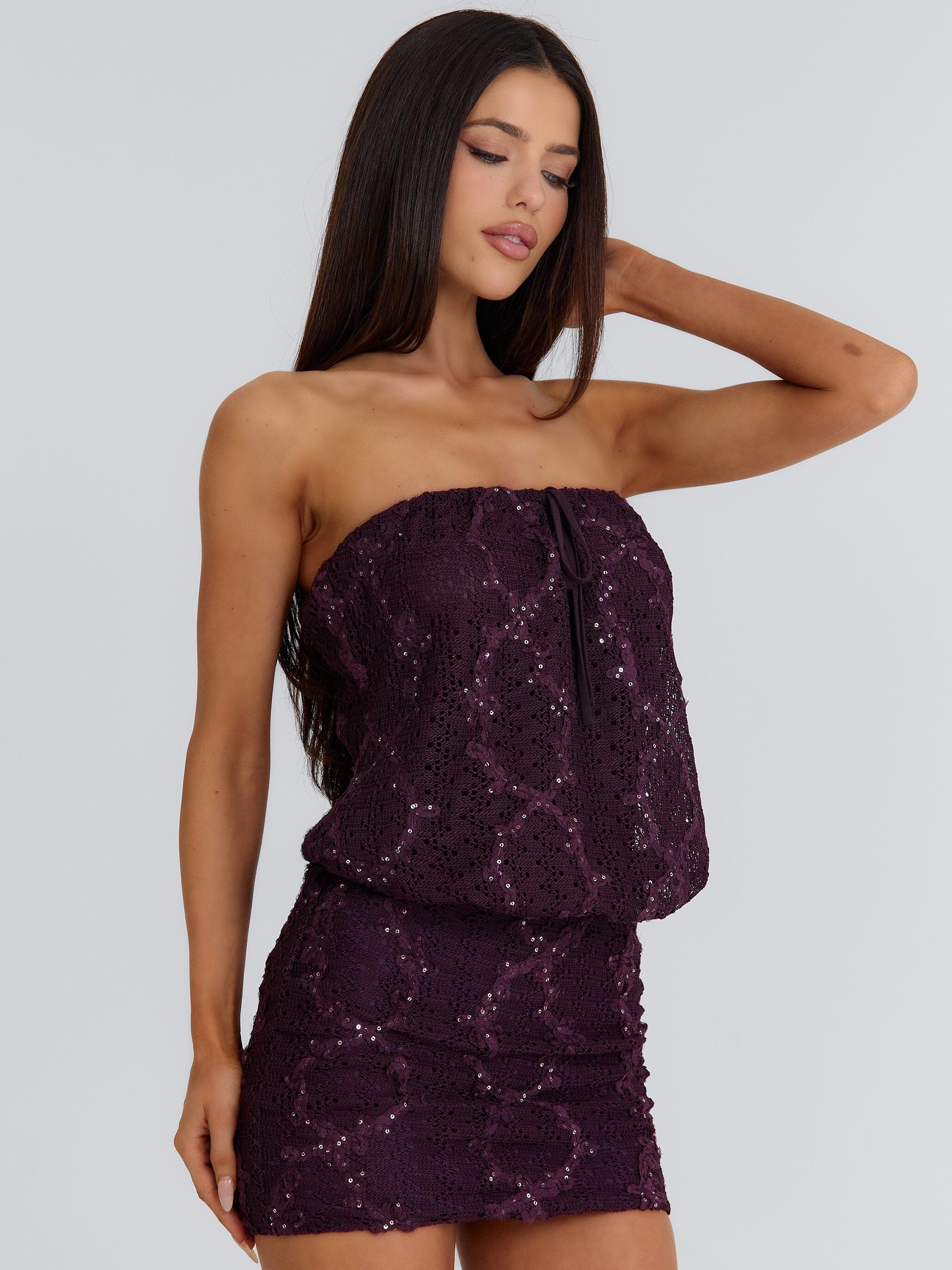 Ayanna Mini Dress Plum