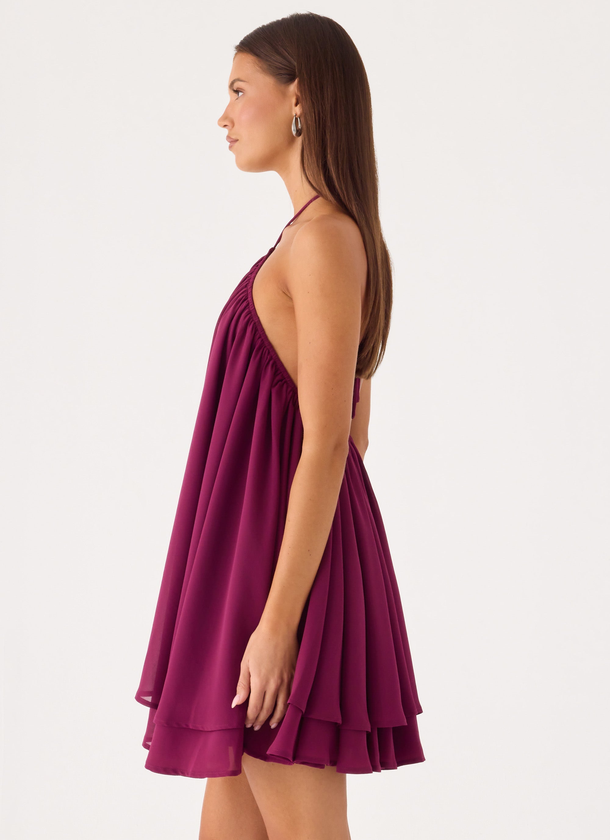 Alicelle Halter Mini Dress - Plum