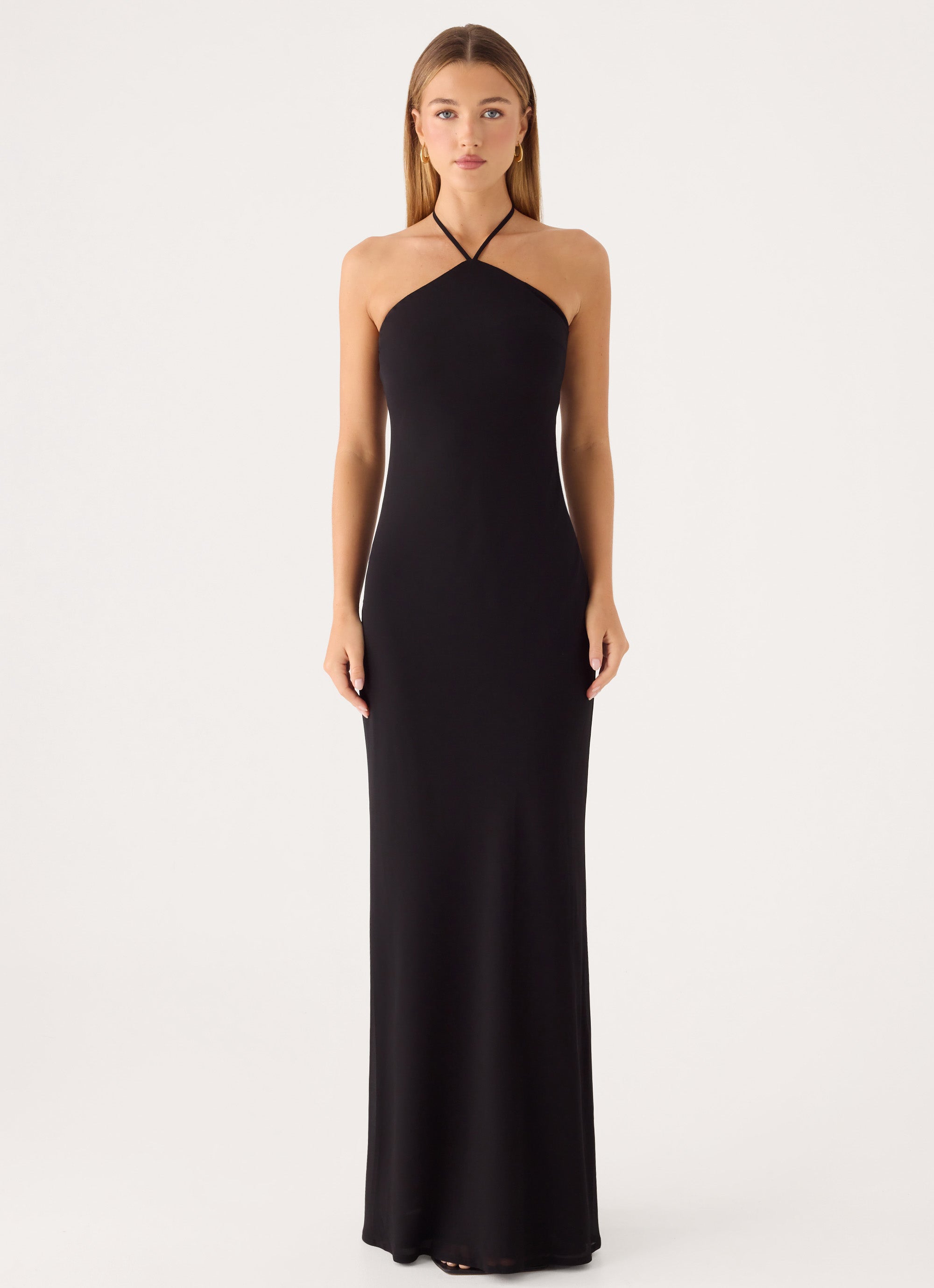 Anouk Halter Maxi Dress - Black