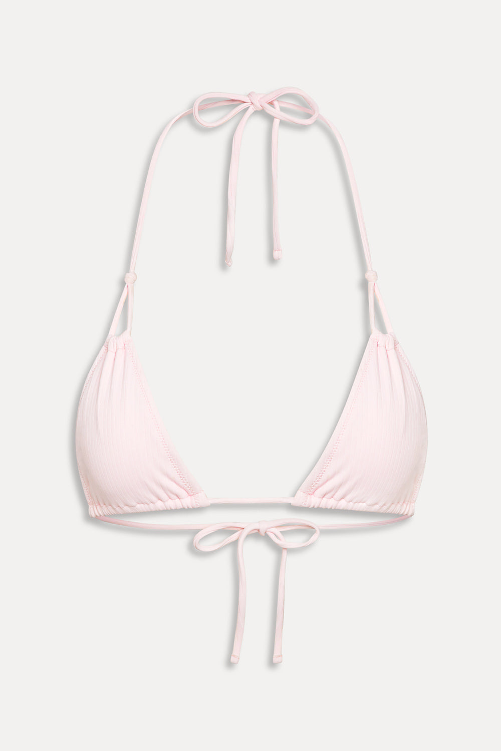 X Paige Lorenze Ari Ribbed Triangle Bikini Top - Blushing