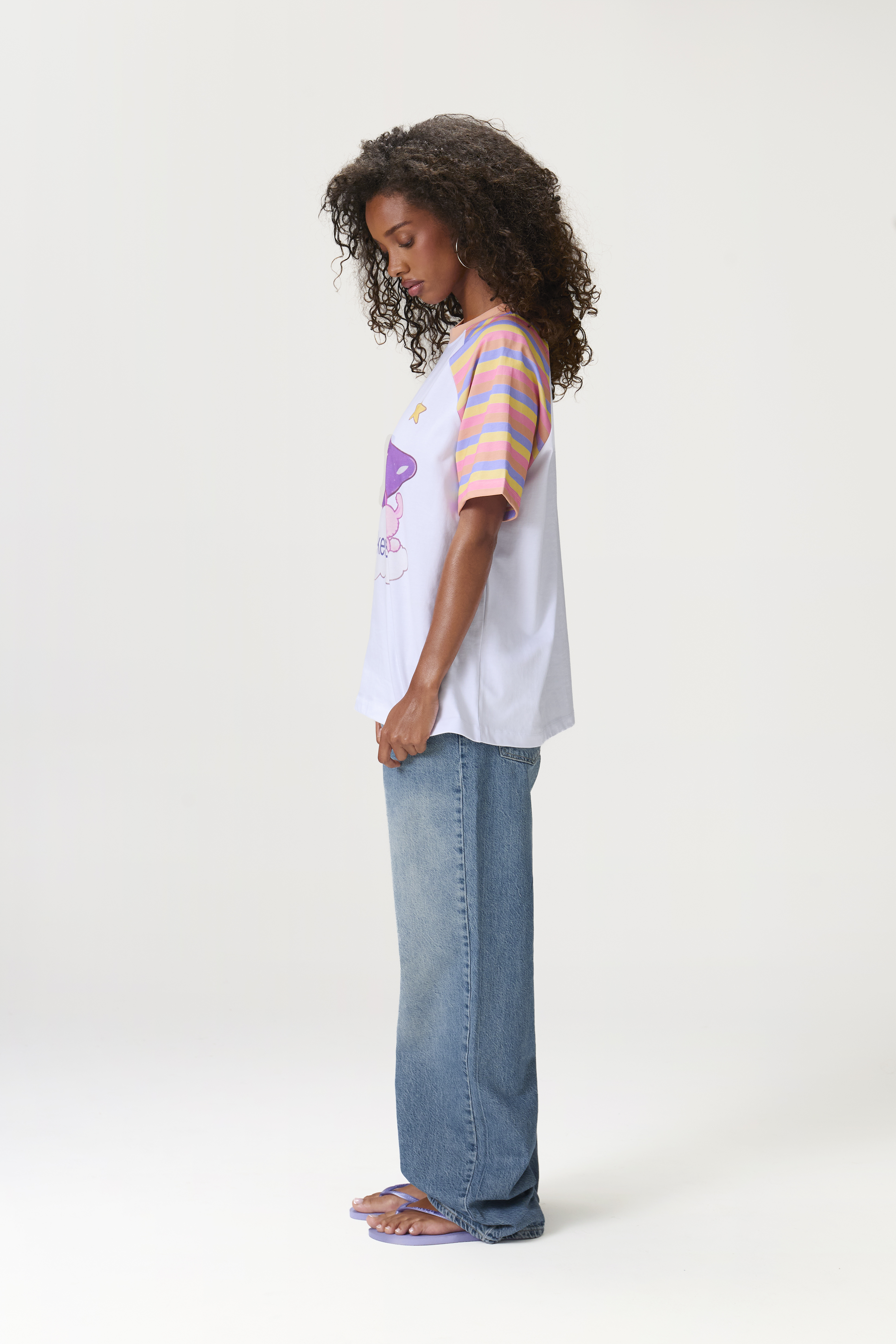 Patootie Striped Raglan Oversized Tee