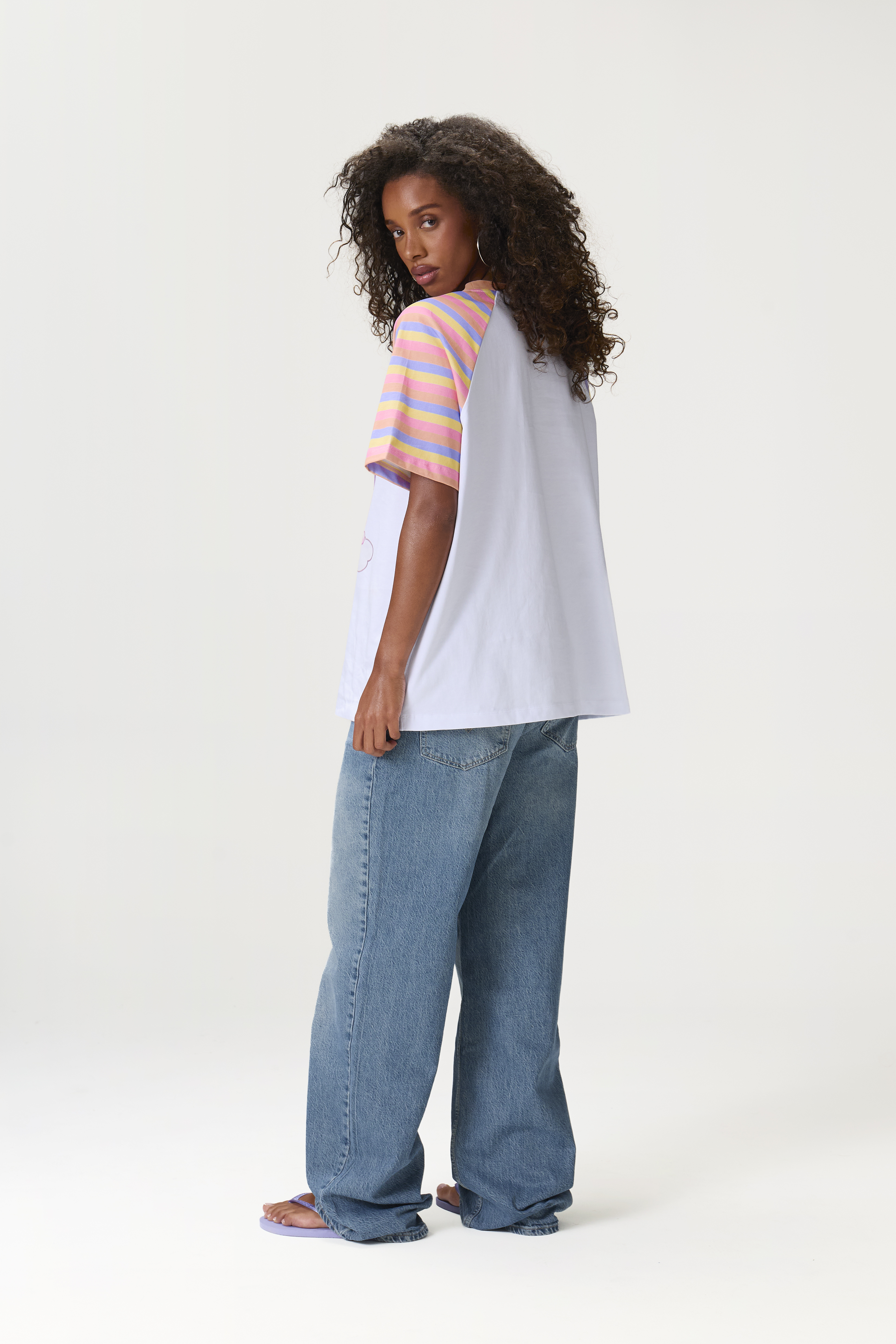 Patootie Striped Raglan Oversized Tee