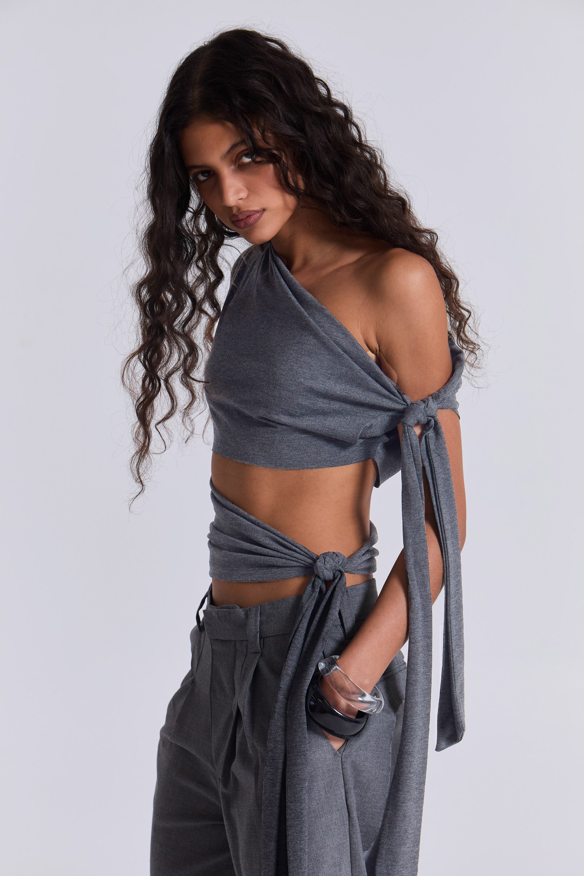 Mena Asymmetric Top in Grey