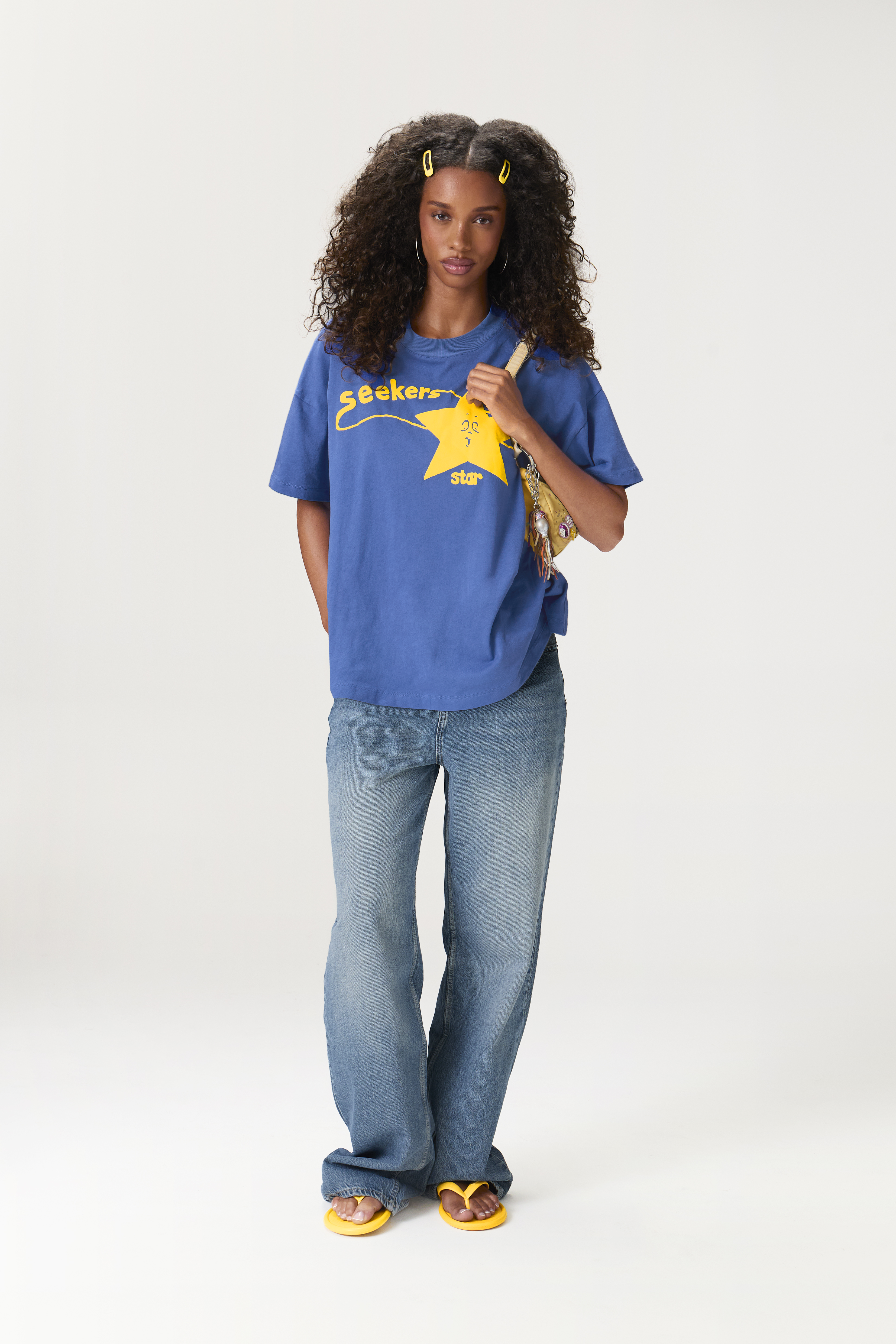 Splashstar Oversized Tee in Bright Blue