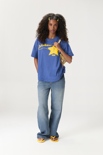 Splashstar Oversized Tee in Bright Blue