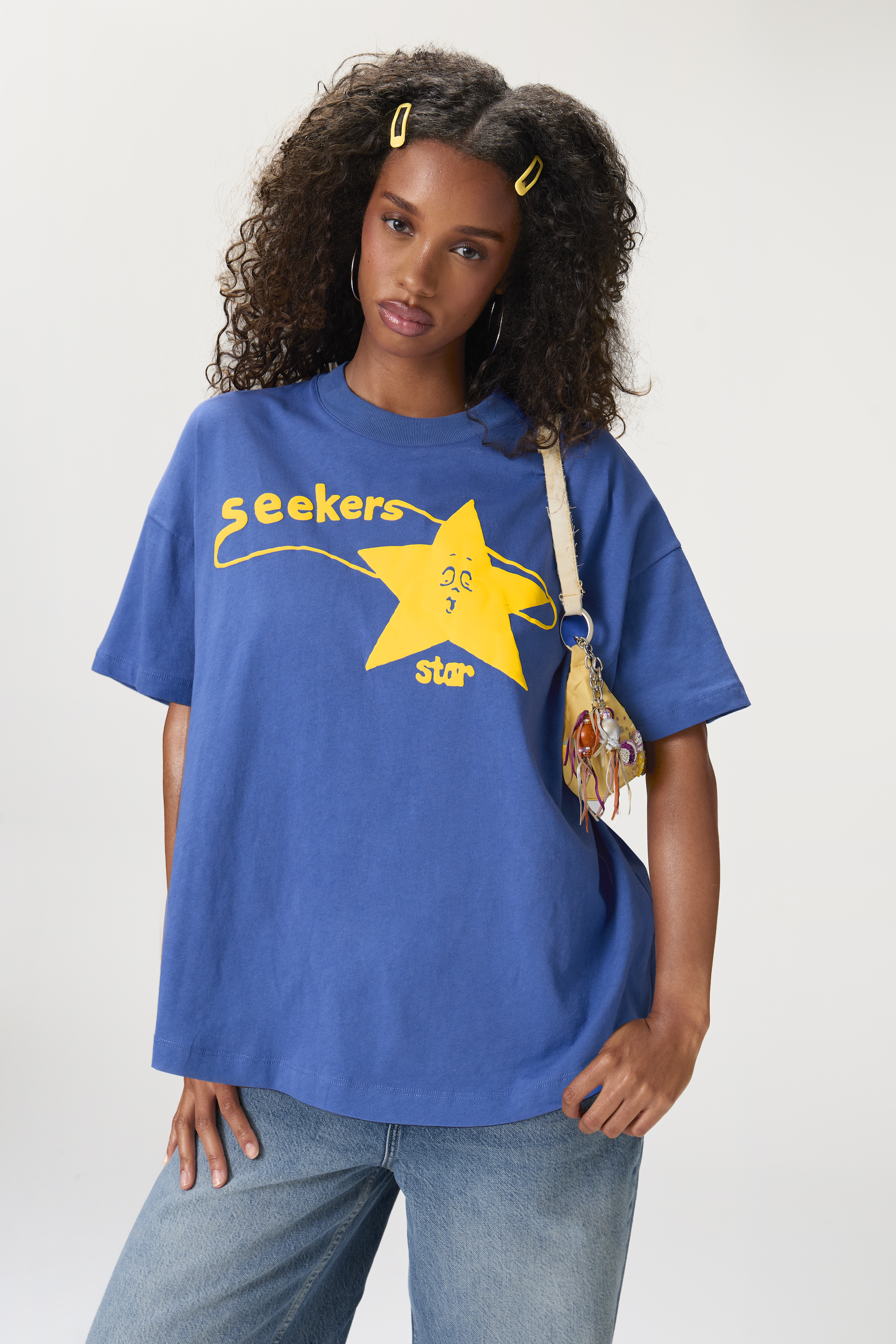 Splashstar Oversized Tee in Bright Blue