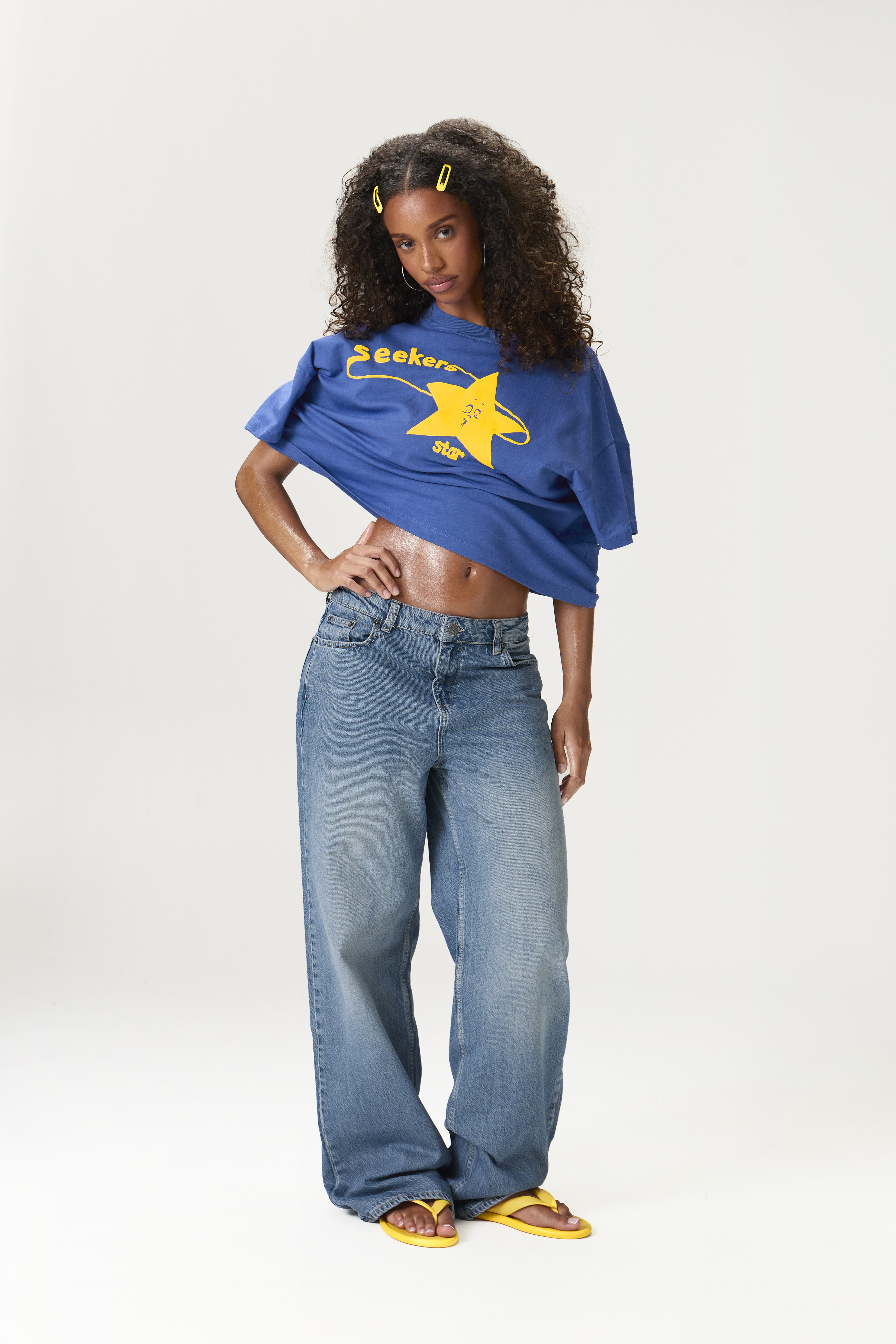 Splashstar Oversized Tee in Bright Blue