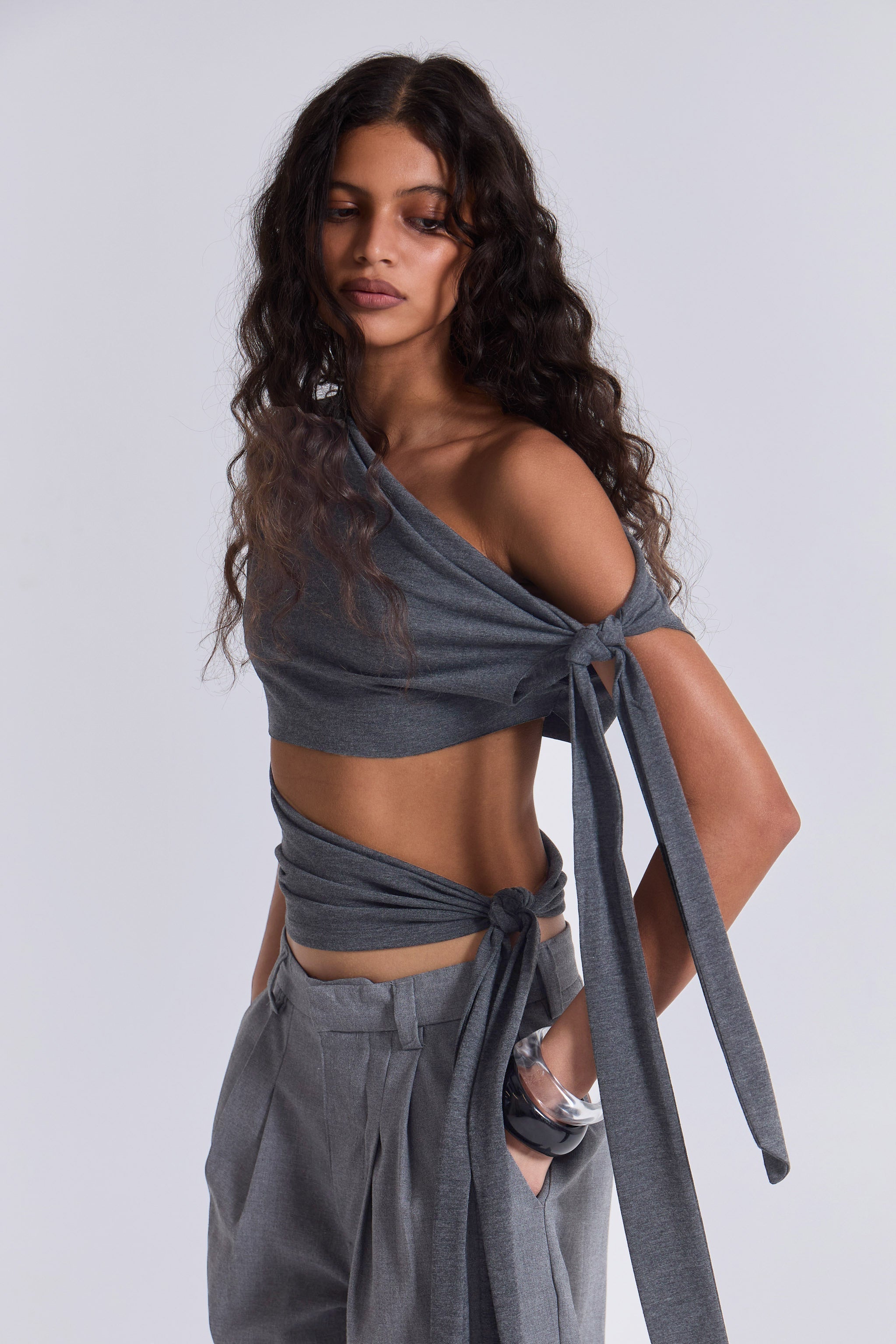 Mena Asymmetric Top in Grey