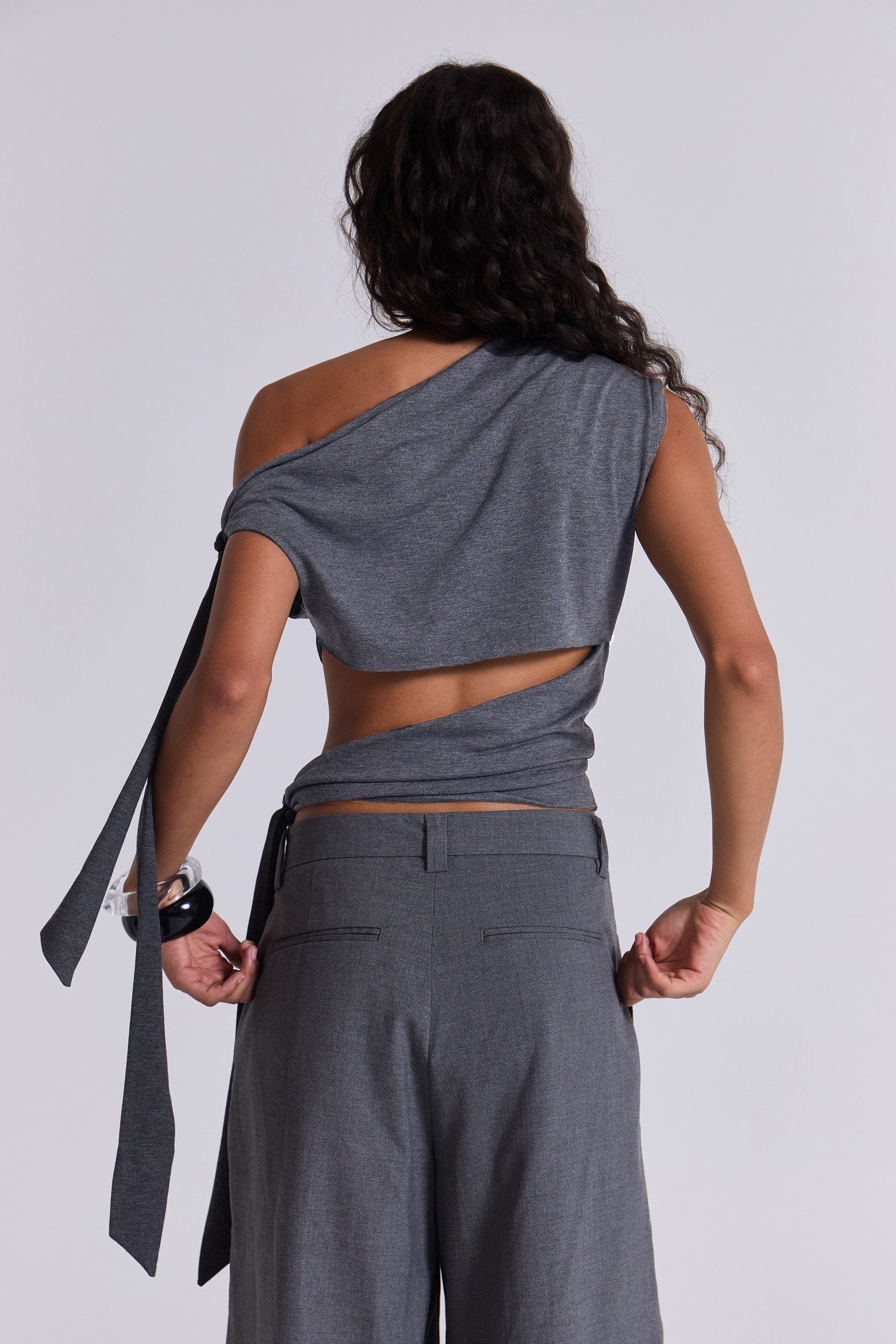 Mena Asymmetric Top in Grey