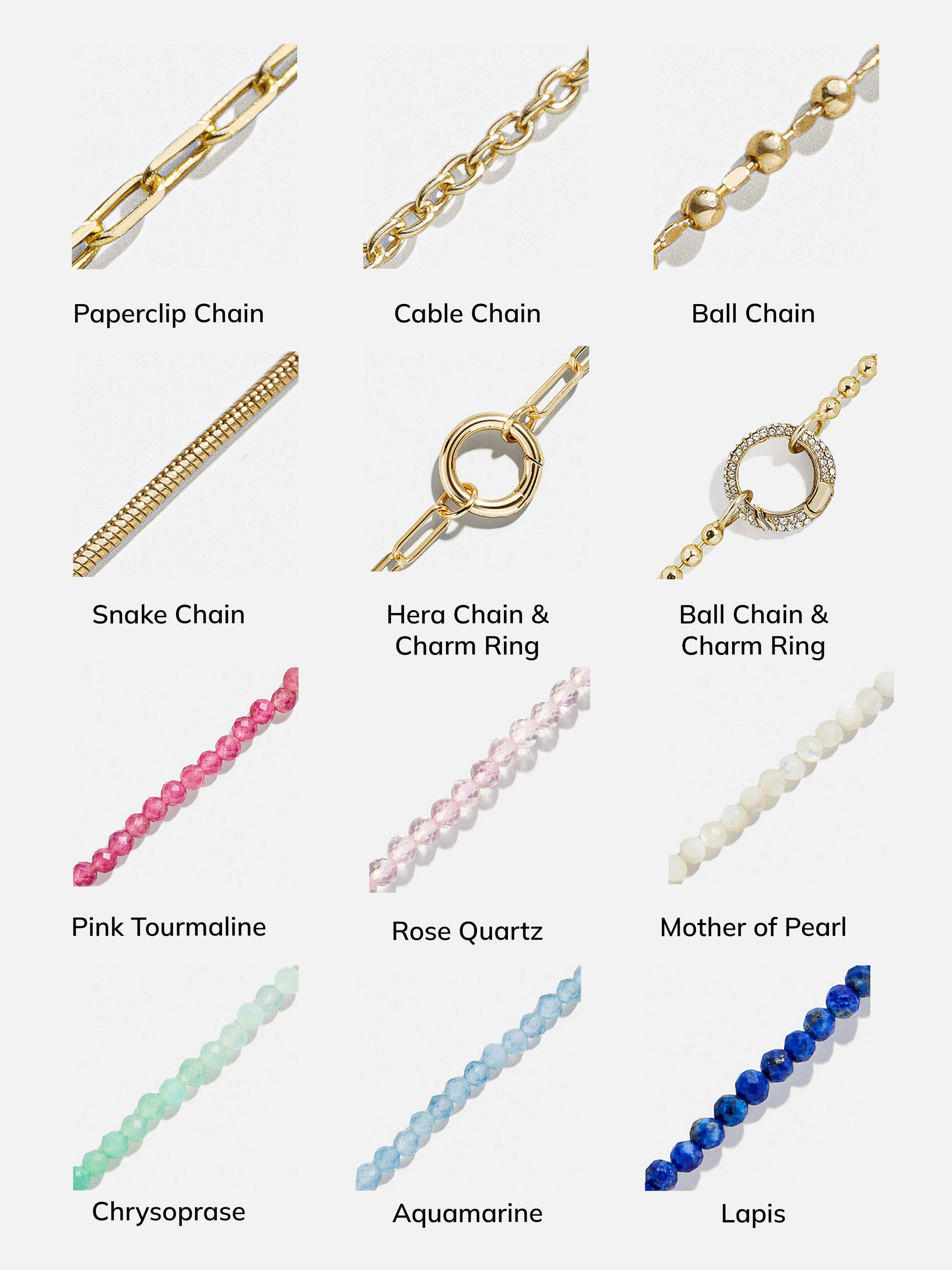 Cluster Charm Necklace - Paperclip Chain