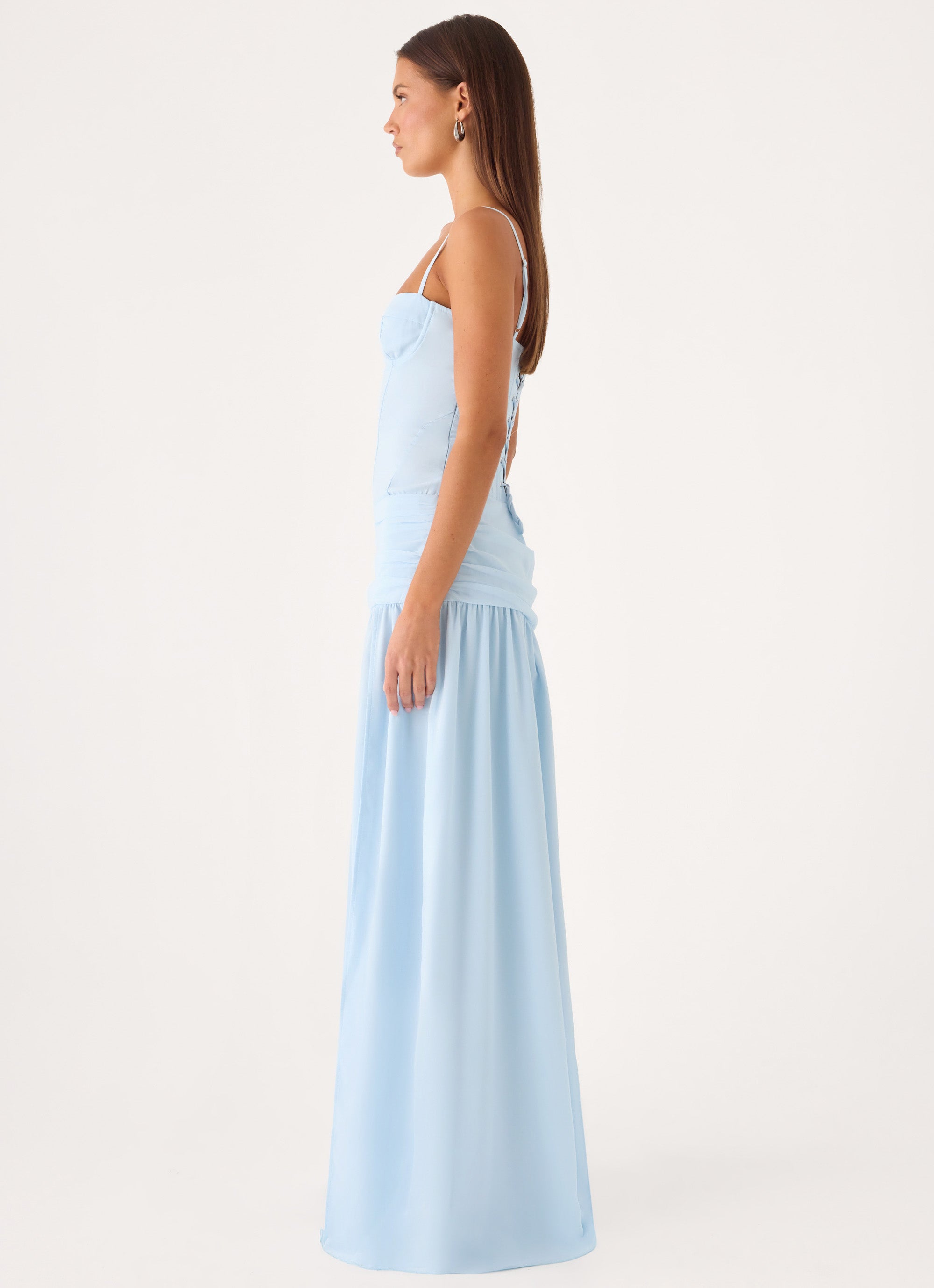Clemence Bustier Maxi Dress - Blue