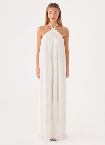 Danni Halter Maxi Dress - White