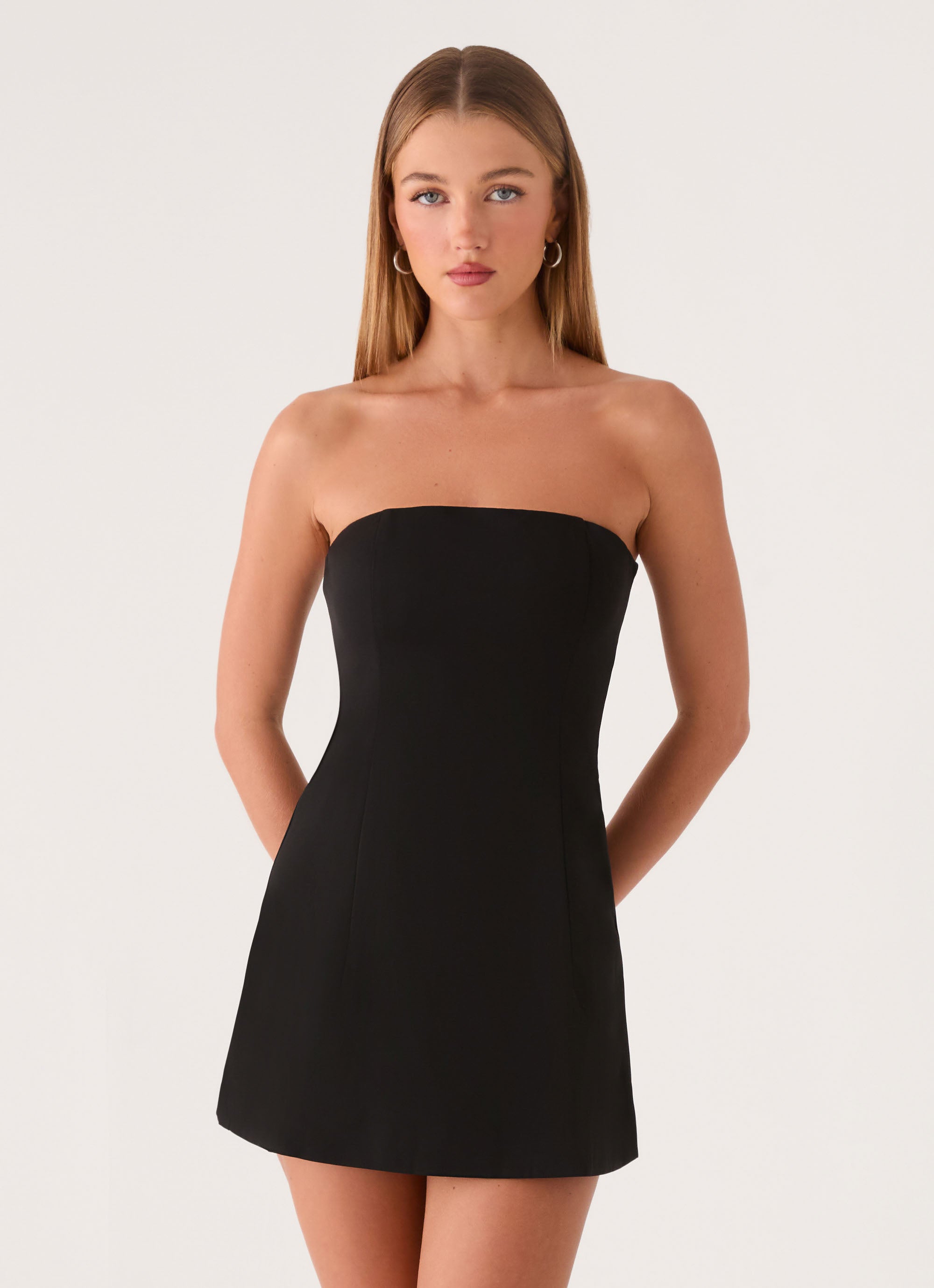 Della Strapless Mini Dress - Black