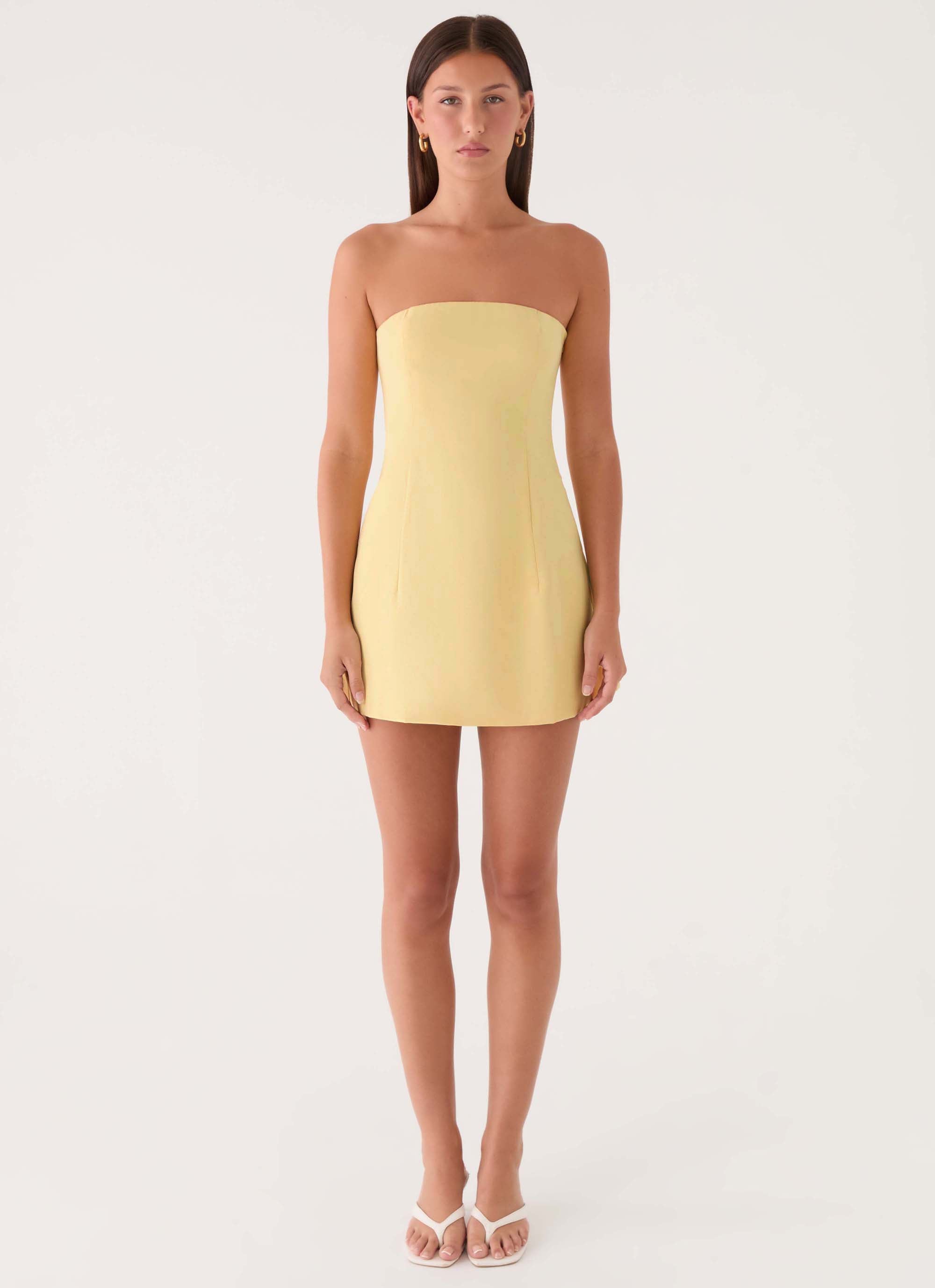 Della Strapless Mini Dress - Yellow