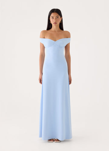 Diranda Off Shoulder Maxi Dress - Blue