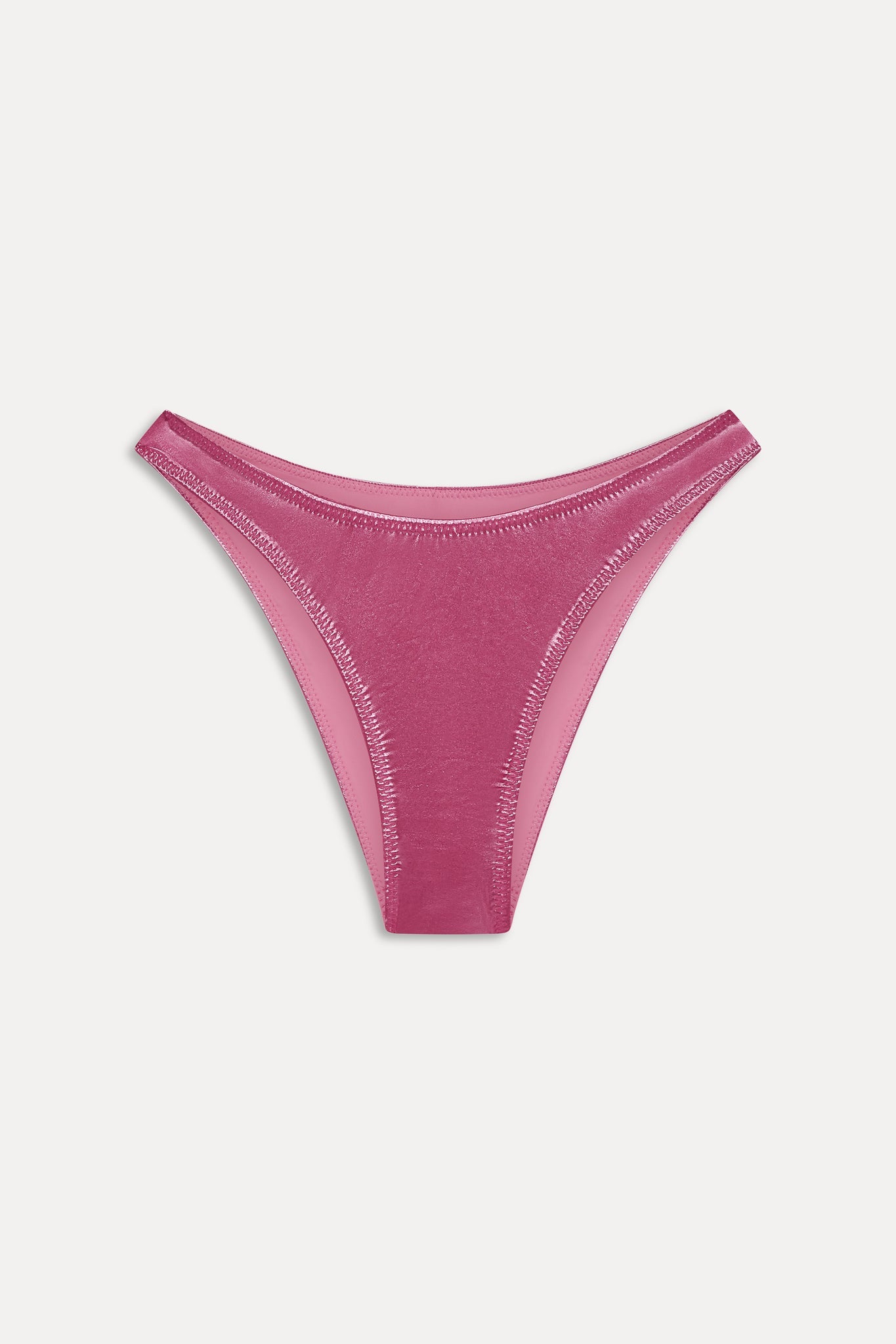 X Khy Dove Classic Metallic Bikini Bottom - Pink Chrome