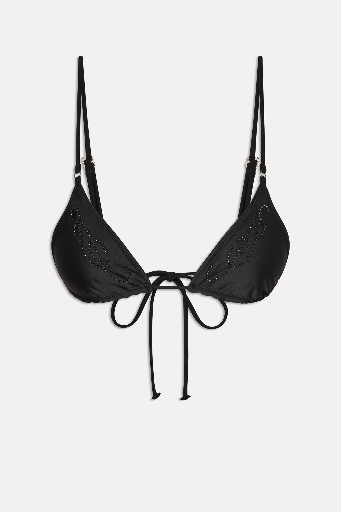 X Jennie Elena Beaded Bikini Top - Black