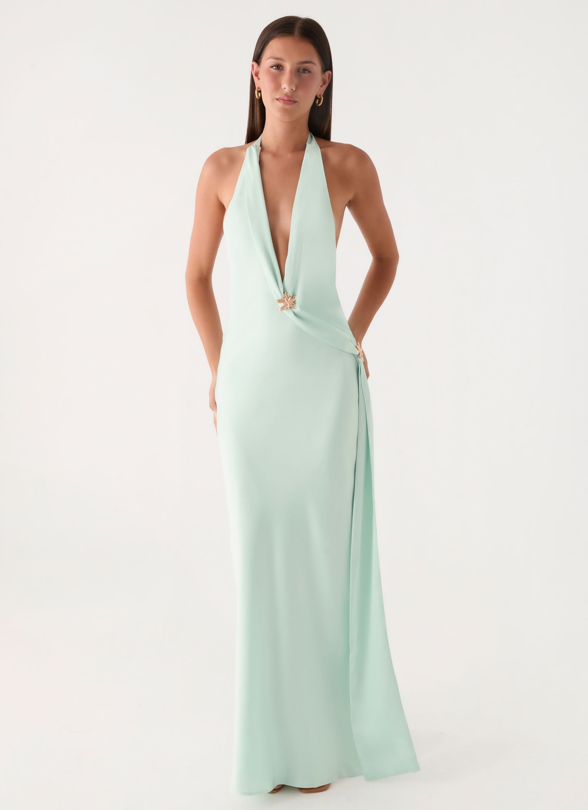 Eleni Halter Maxi Dress - Pistachio