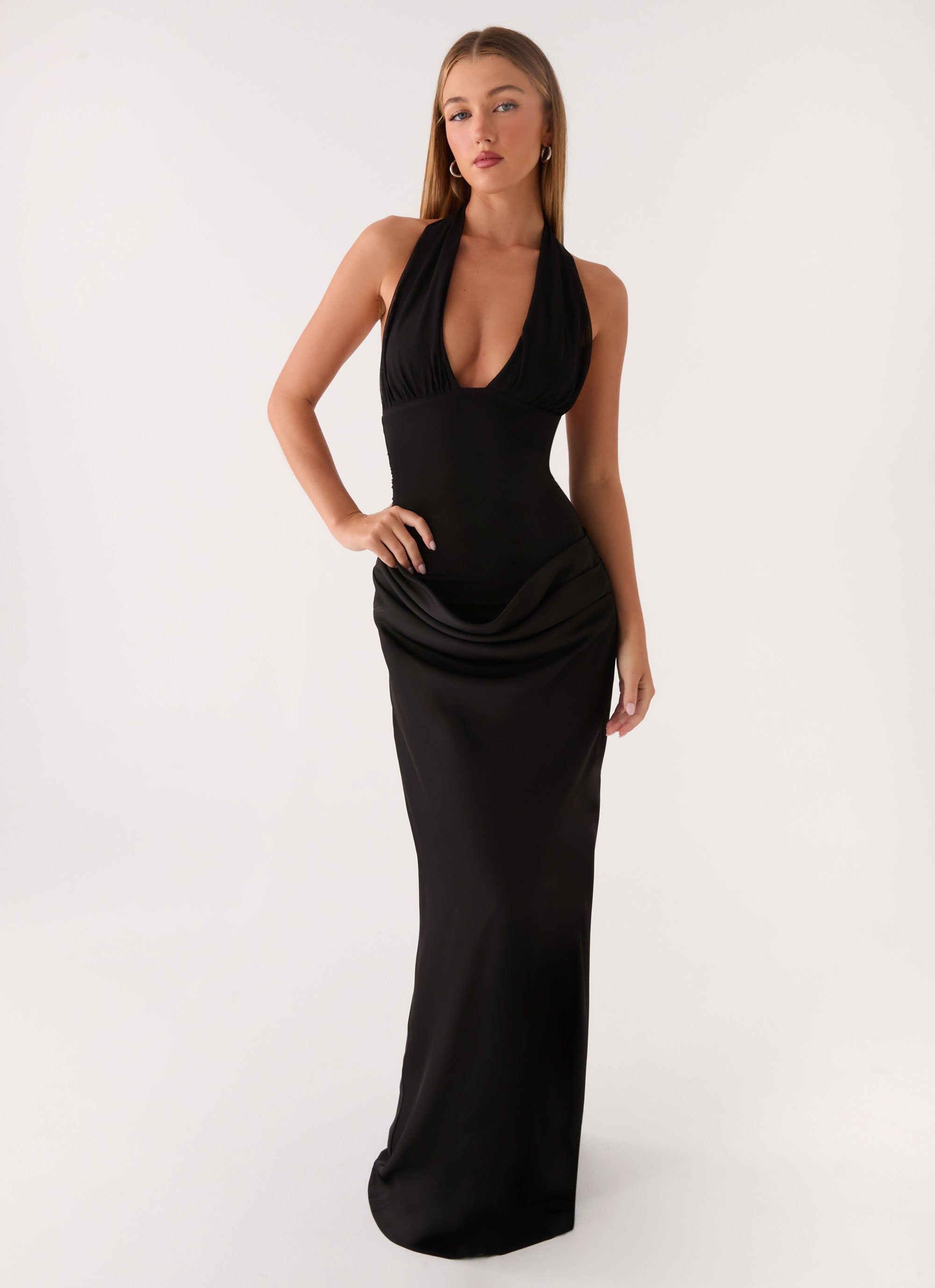 Emaretta Halter Maxi Dress - Black