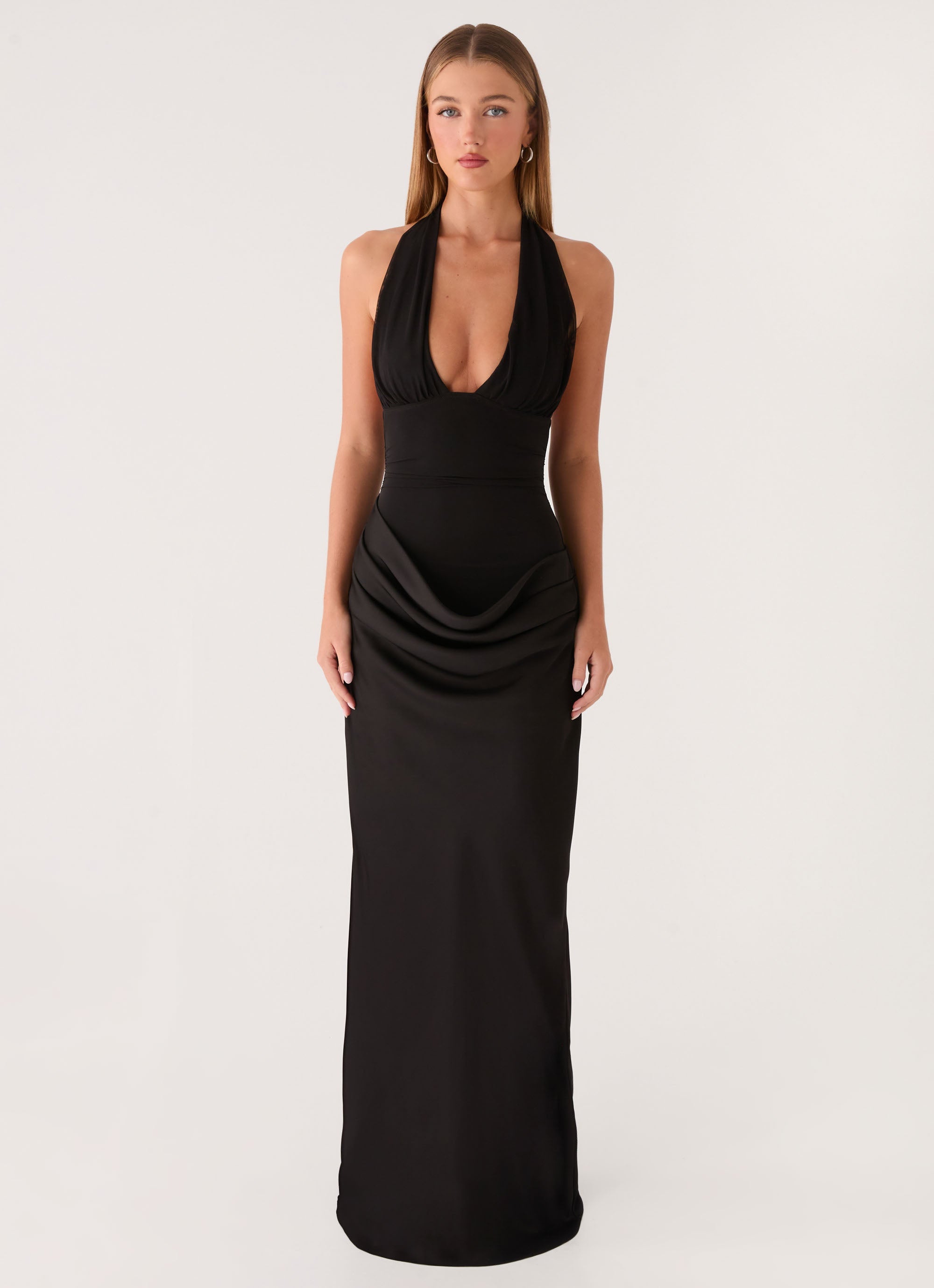 Emaretta Halter Maxi Dress - Black