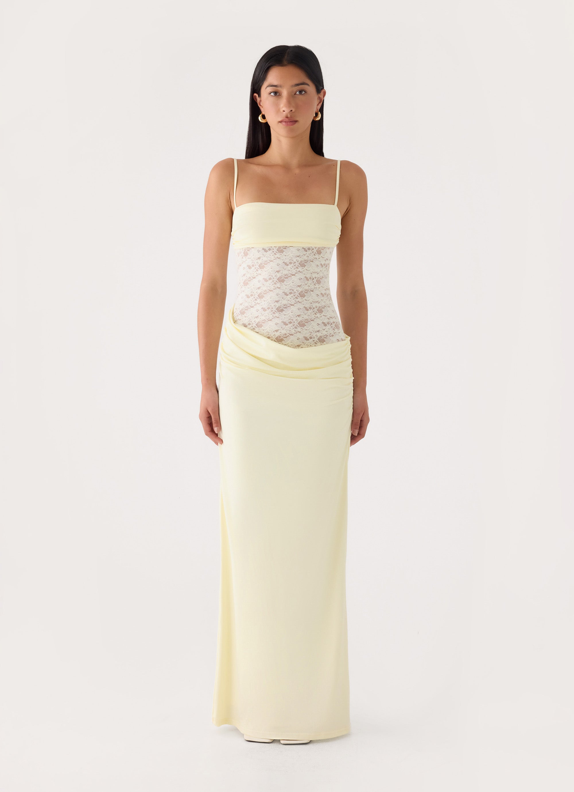 Emesy Lace Maxi Dress - Yellow