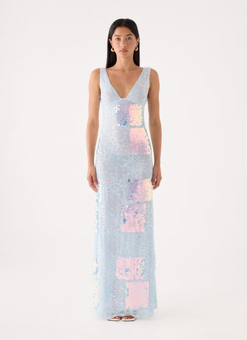 Erinah Sequin Maxi Dress - Blue