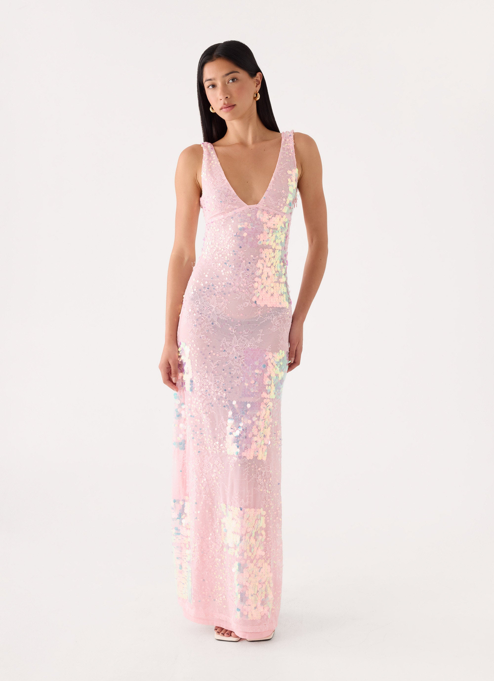 Erinah Sequin Maxi Dress - Pink