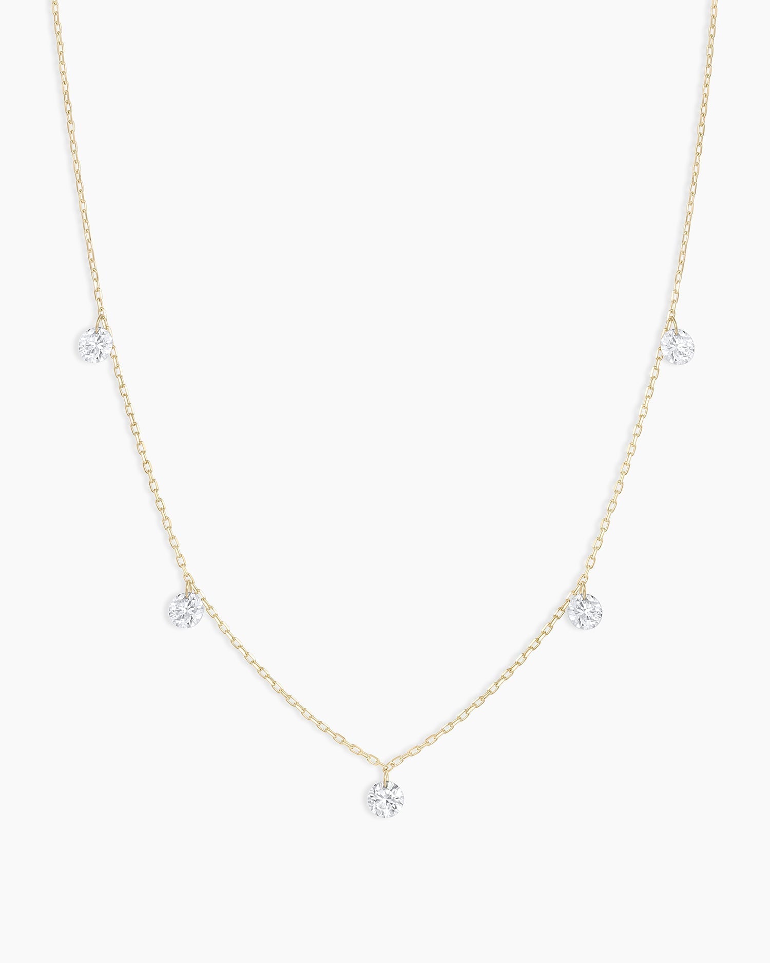 Floating Diamond Flutter Necklace