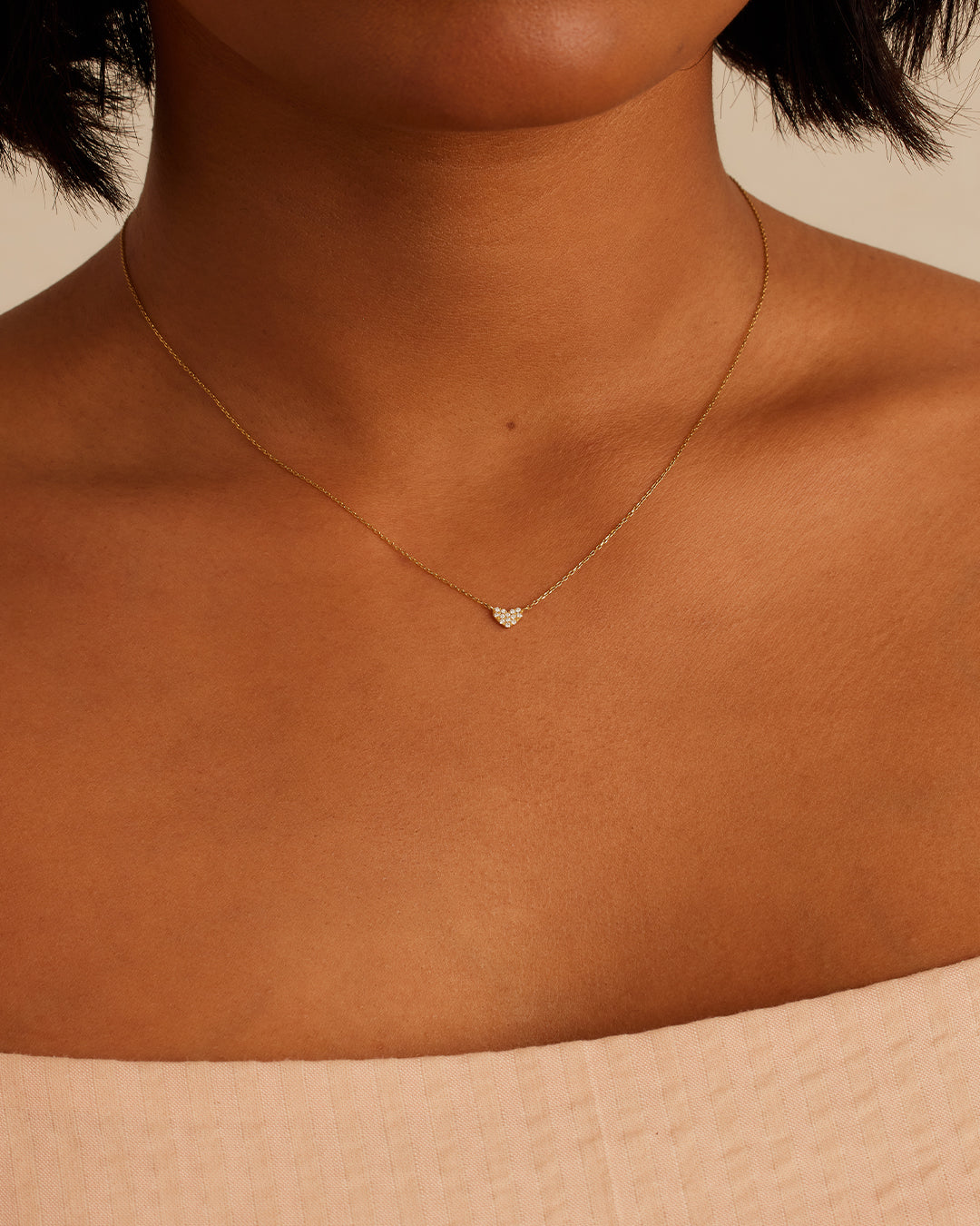 Diamond Pav Mini Heart Necklace