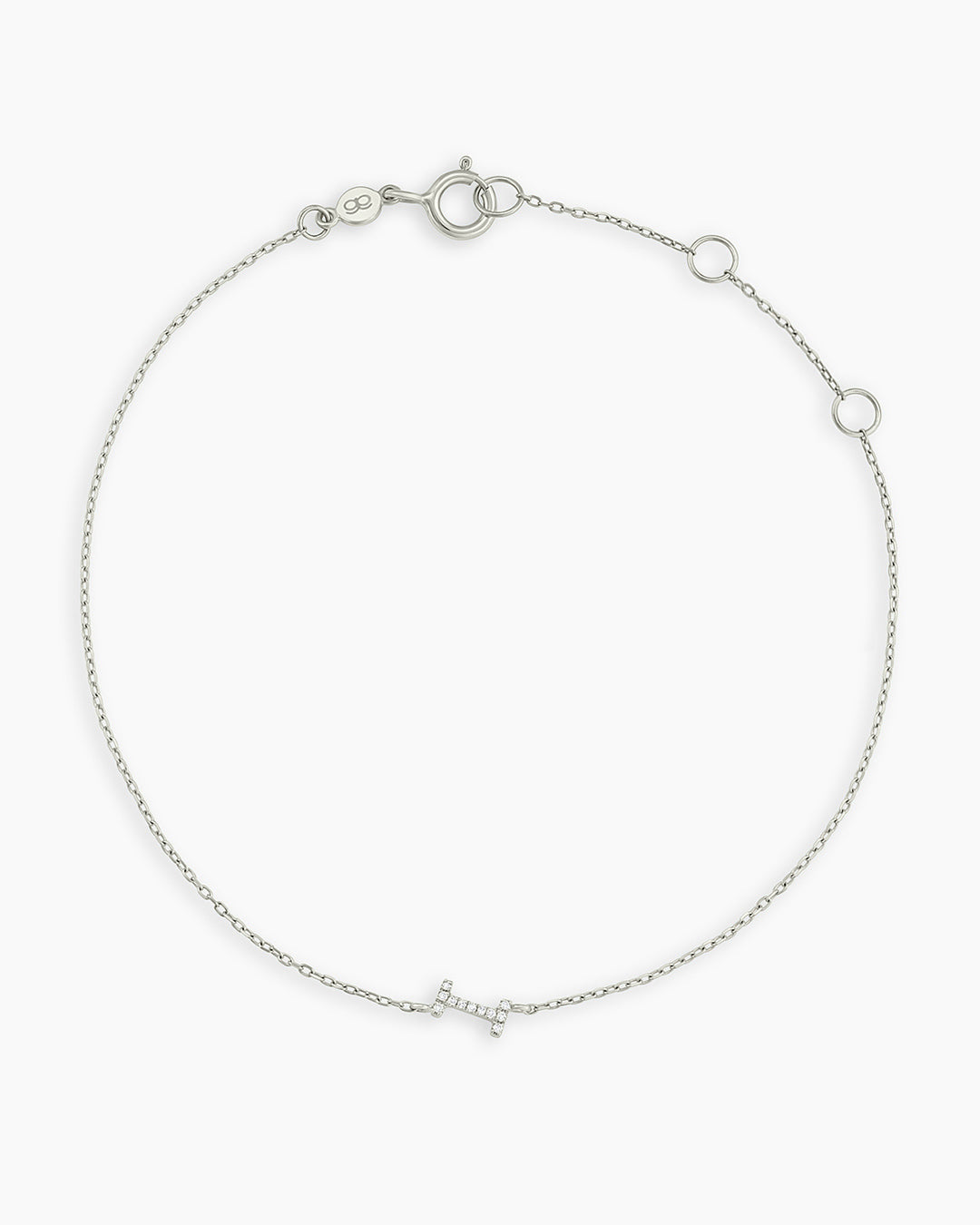 Diamond Pav������ Alphabet Bracelet