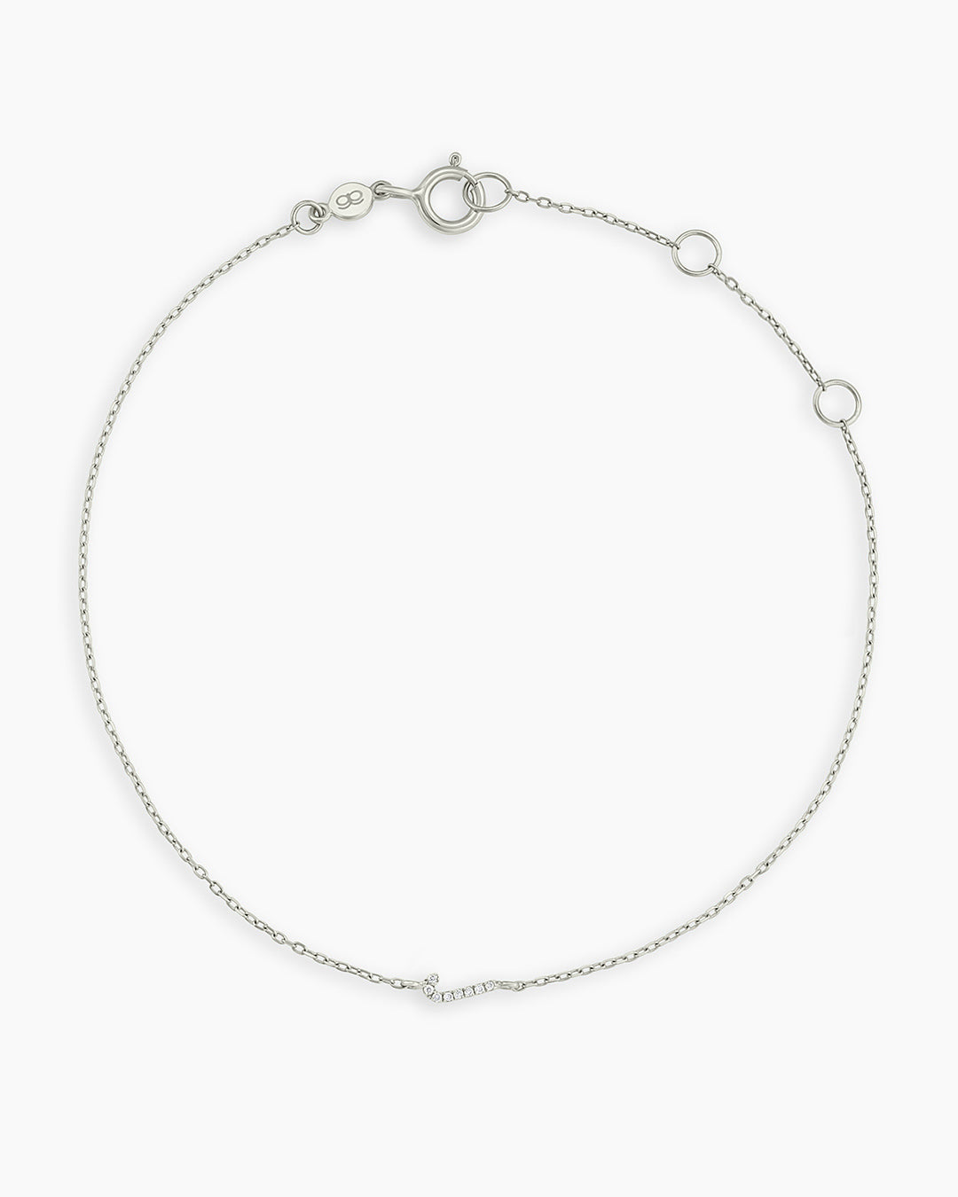 Diamond Pav������ Alphabet Bracelet