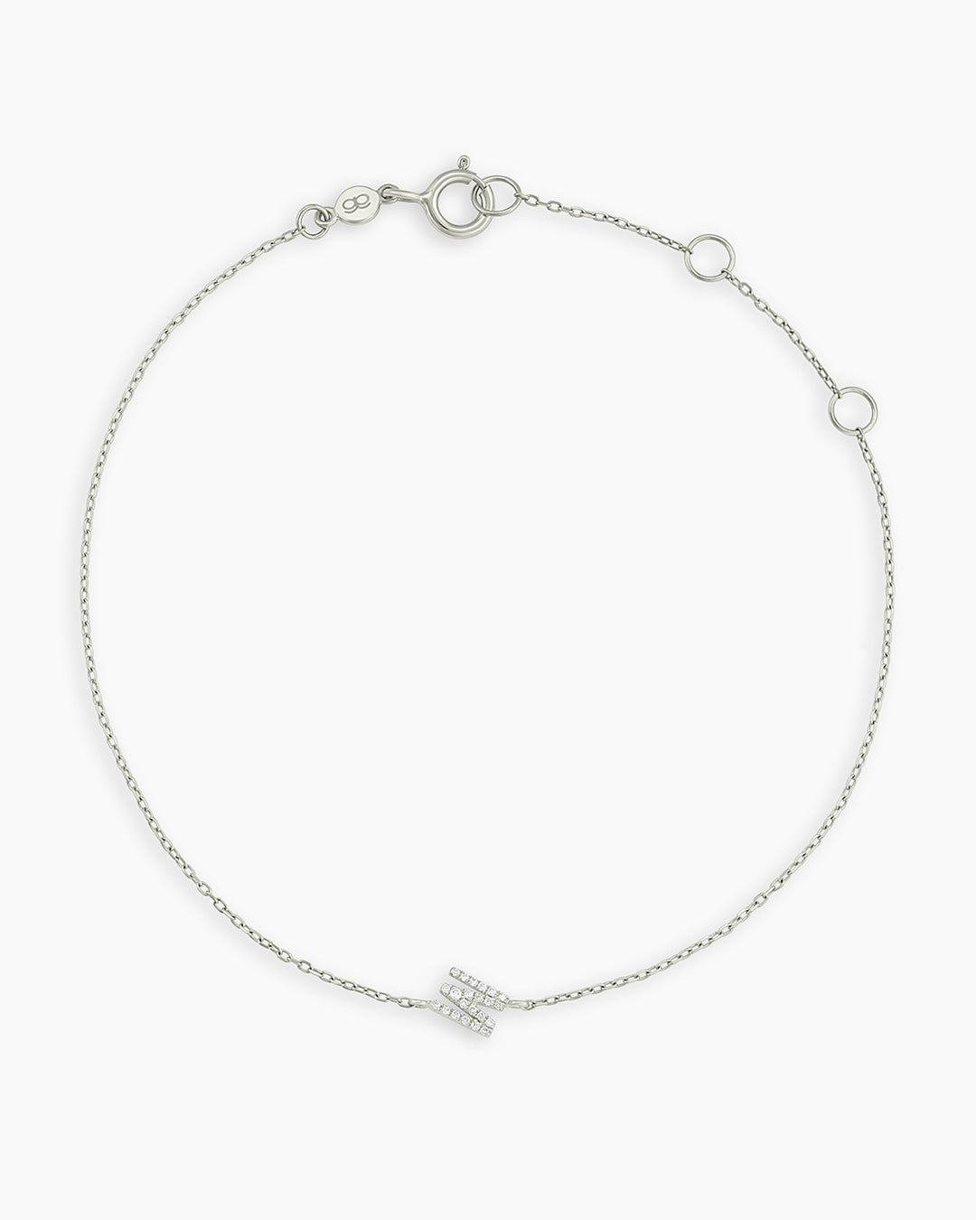 Diamond Pav������ Alphabet Bracelet