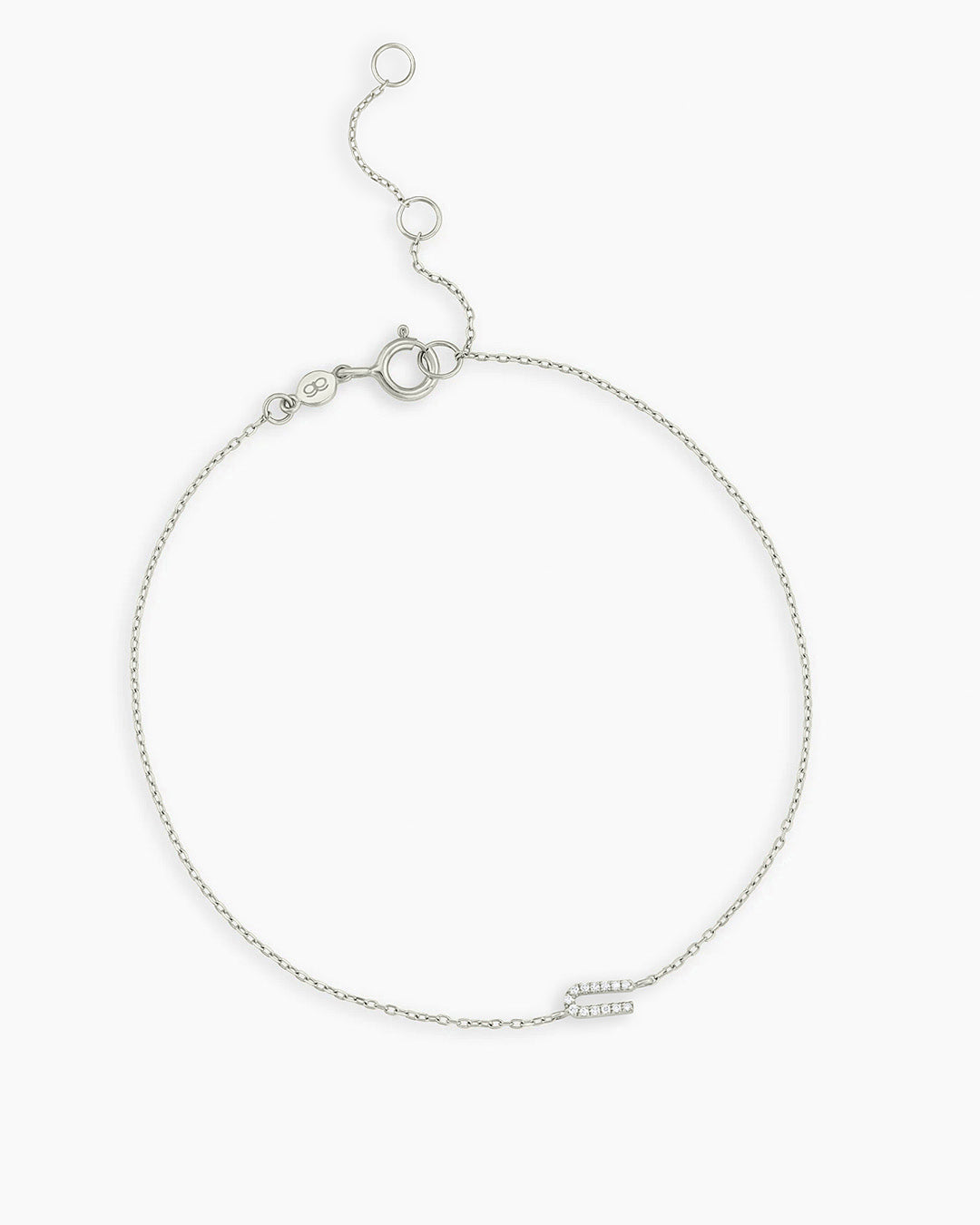 Diamond Pav������ Alphabet Bracelet