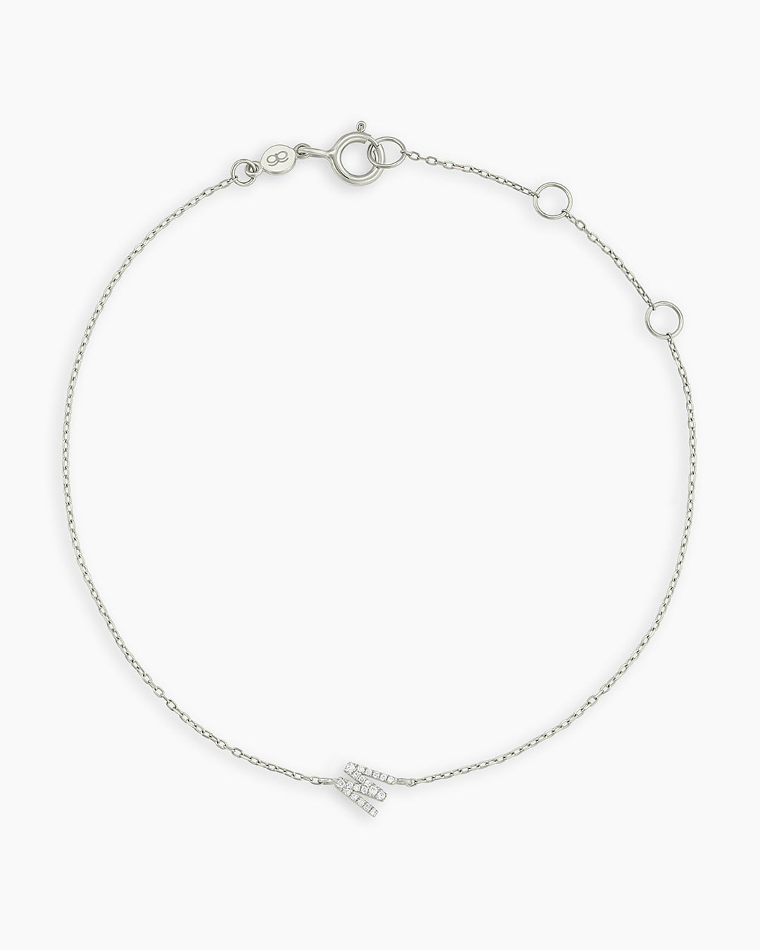 Diamond Pav������ Alphabet Bracelet
