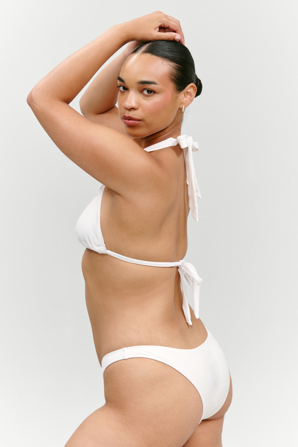 X Paige Lorenze Harper Ribbed Cheeky Bikini Bottom - Marry Me