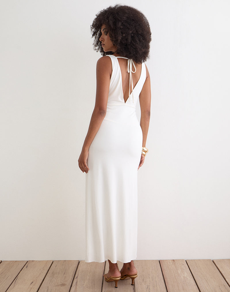 Georgina Maxi Dress in Cupro Off White