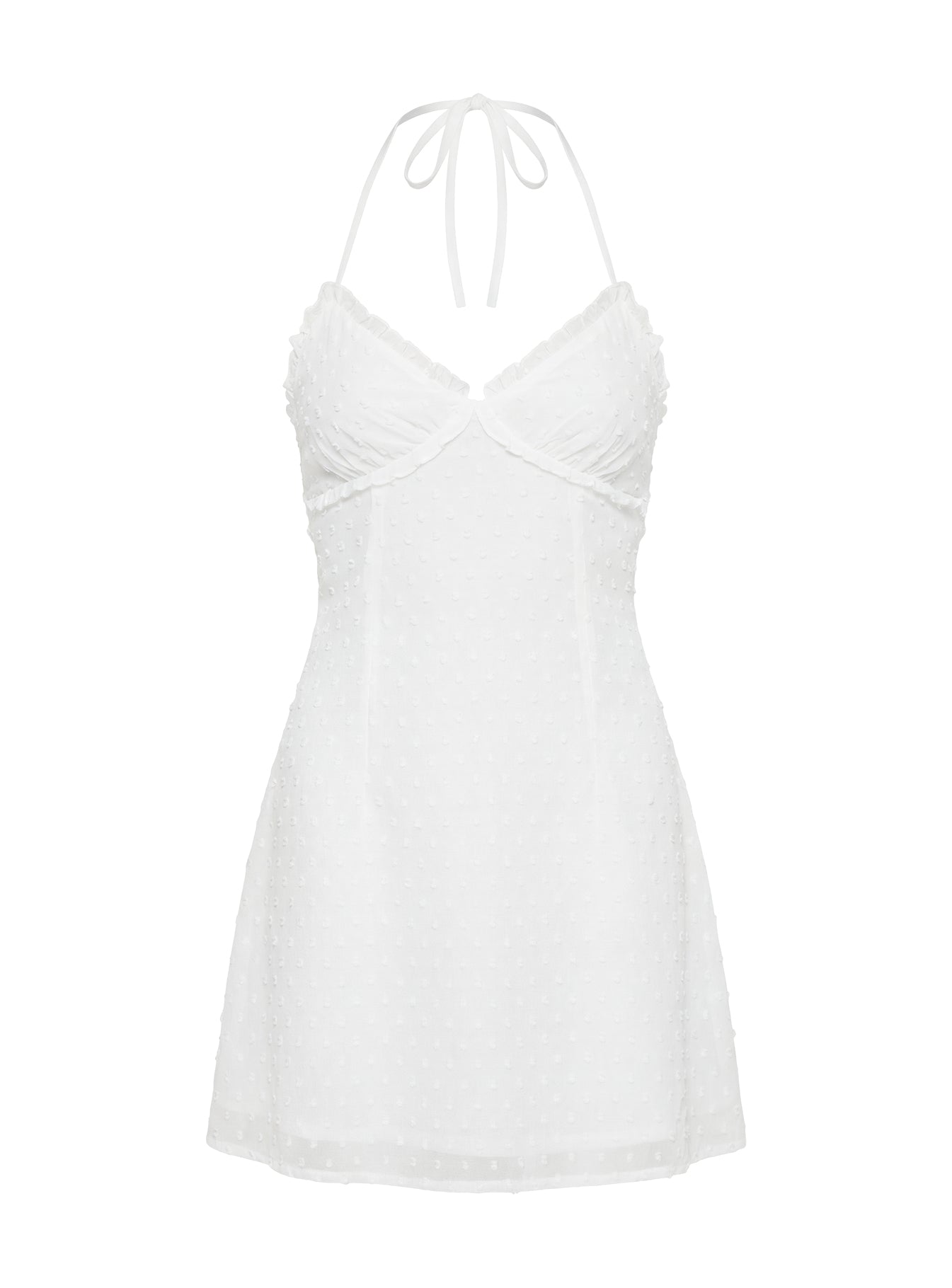 Angel Antics Halter Mini Dress White