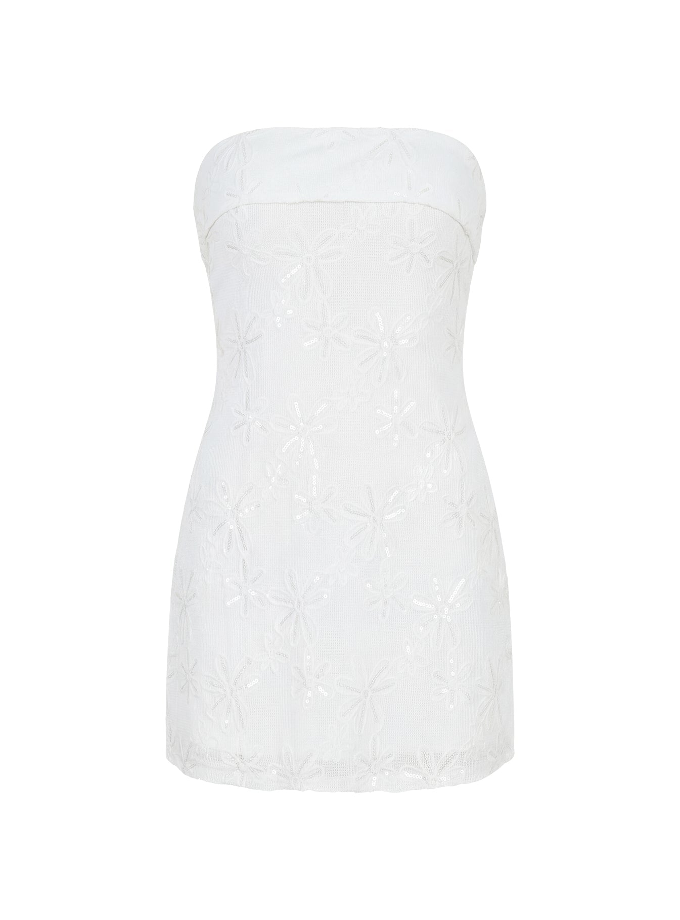 Graces Strapless Mini Dress White