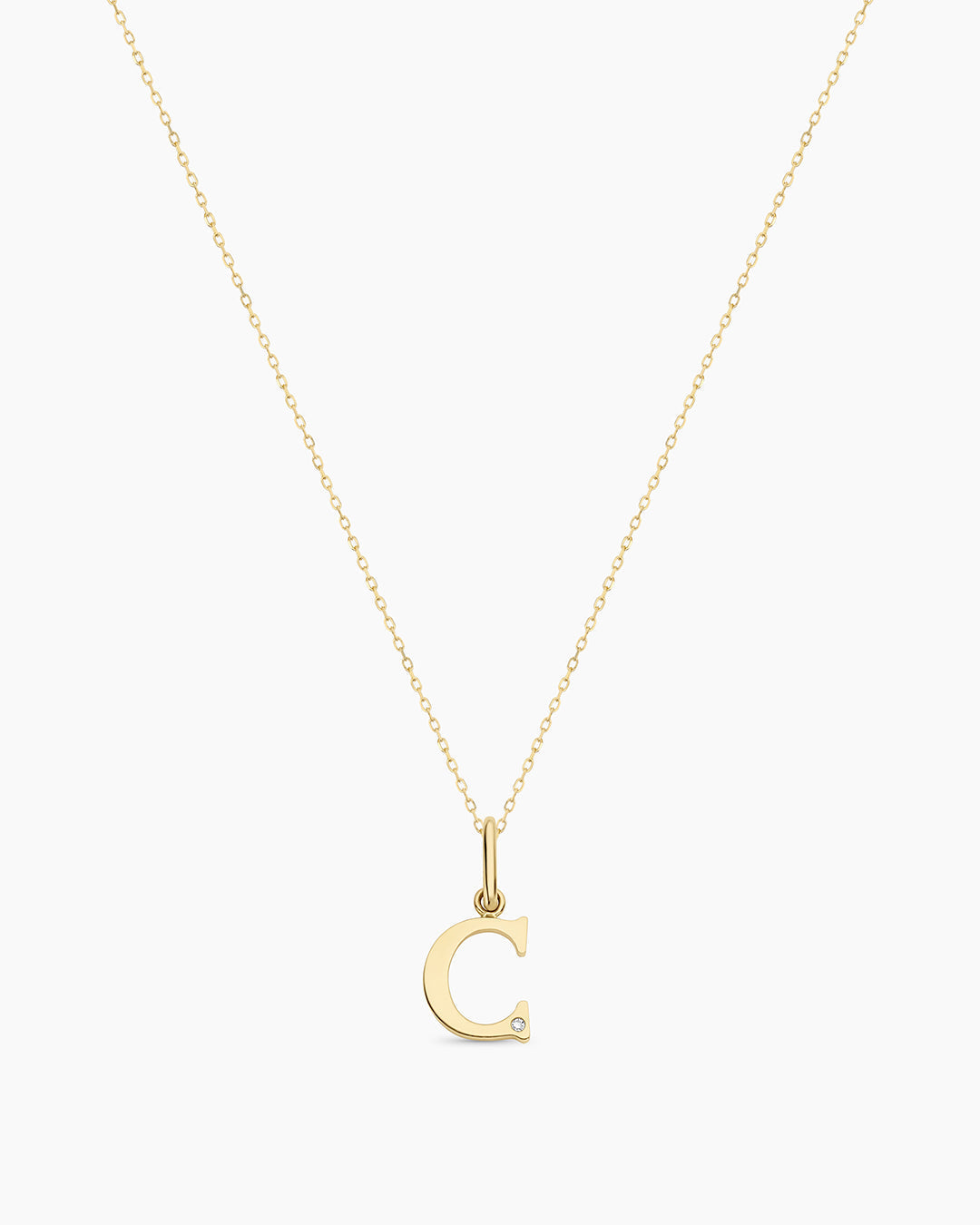 Diamond Vintage Alphabet Charm Necklace