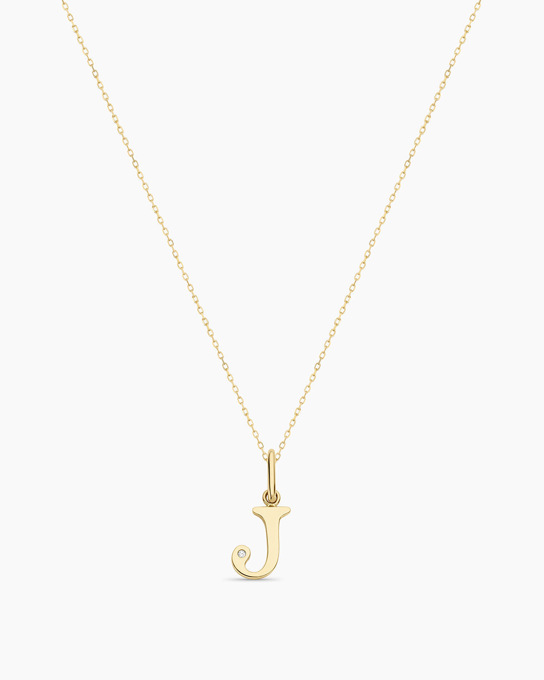 Diamond Vintage Alphabet Charm Necklace