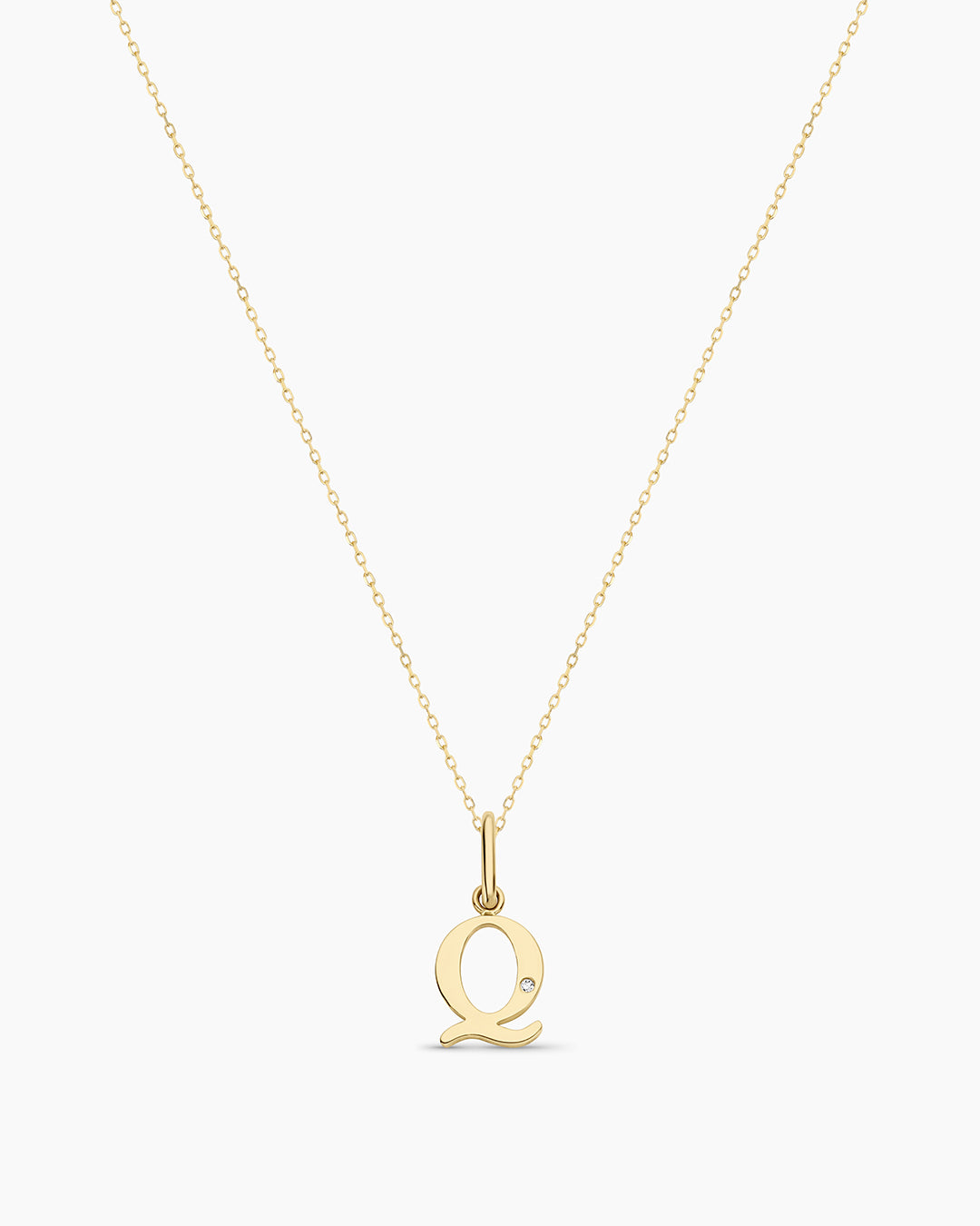 Diamond Vintage Alphabet Charm Necklace