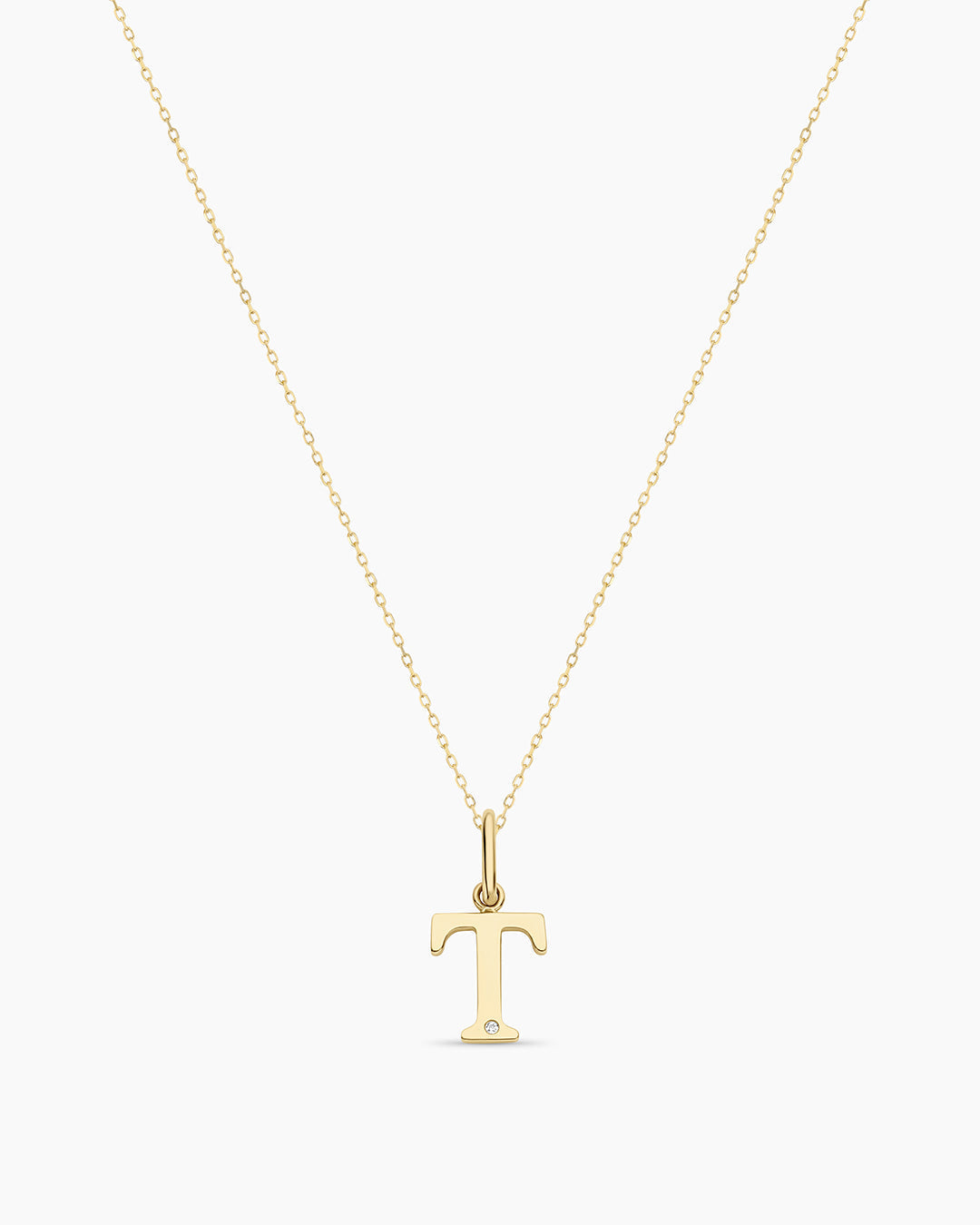 Diamond Vintage Alphabet Charm Necklace
