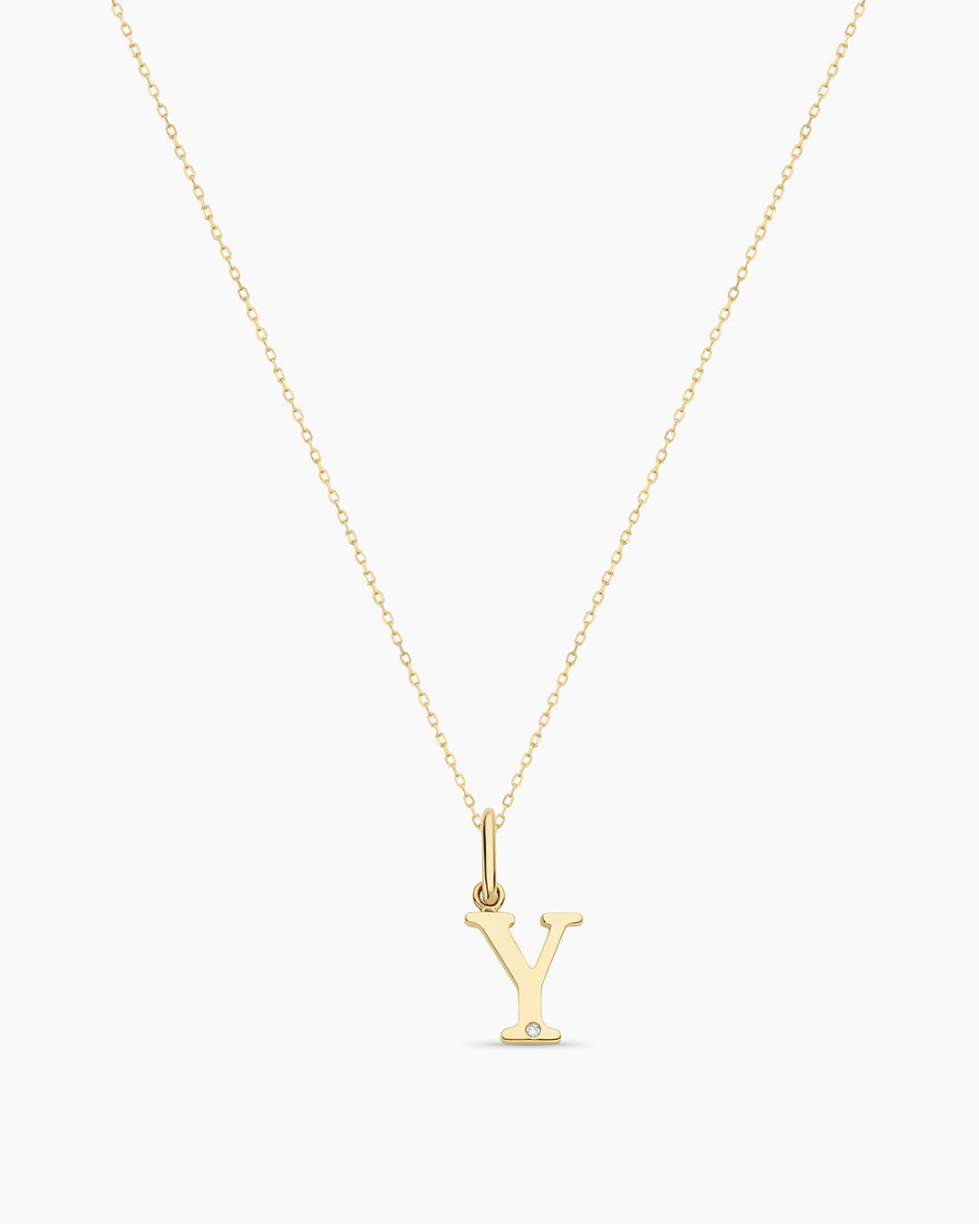 Diamond Vintage Alphabet Charm Necklace