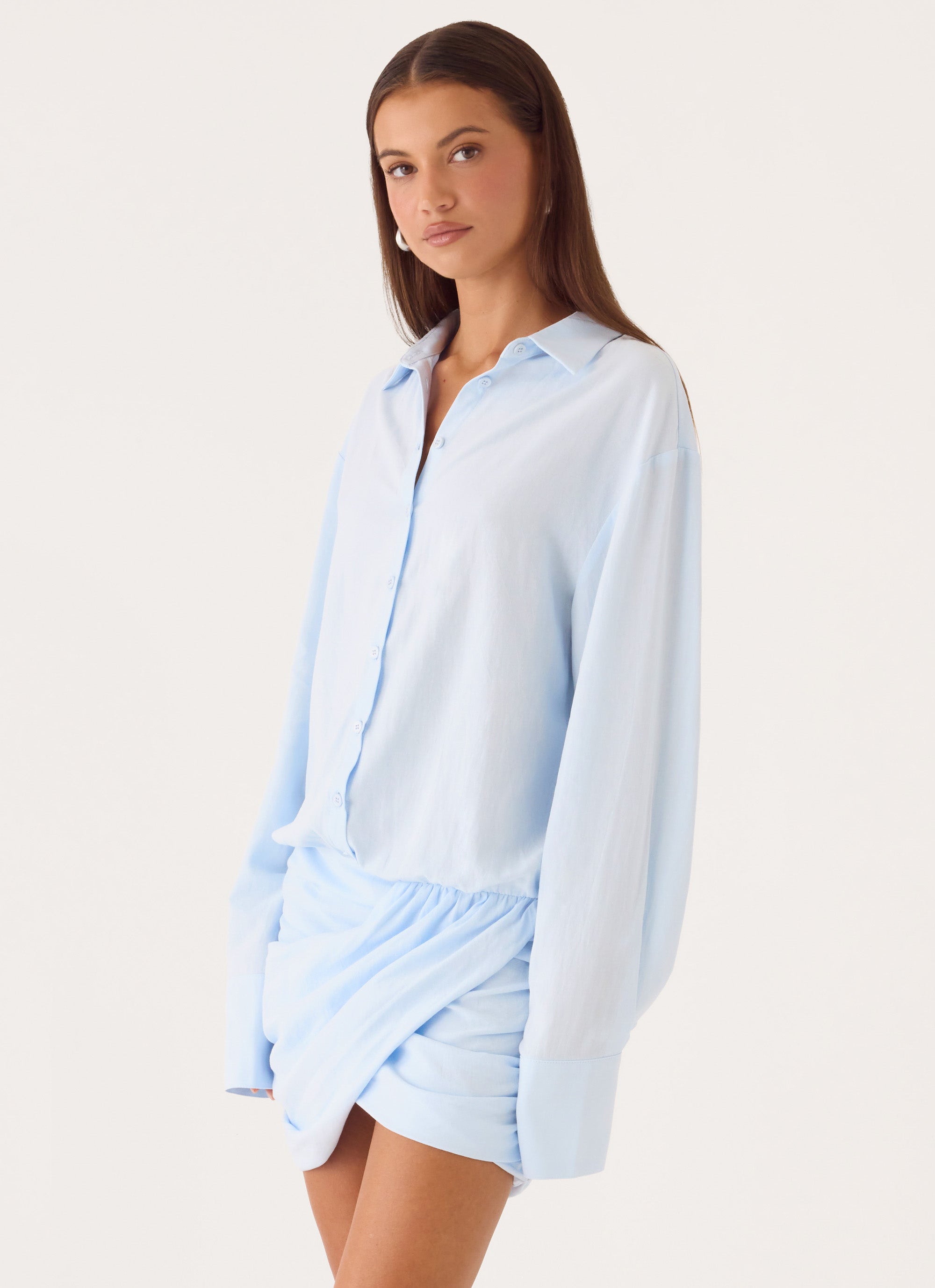 Galilea Shirt Mini Dress - Blue
